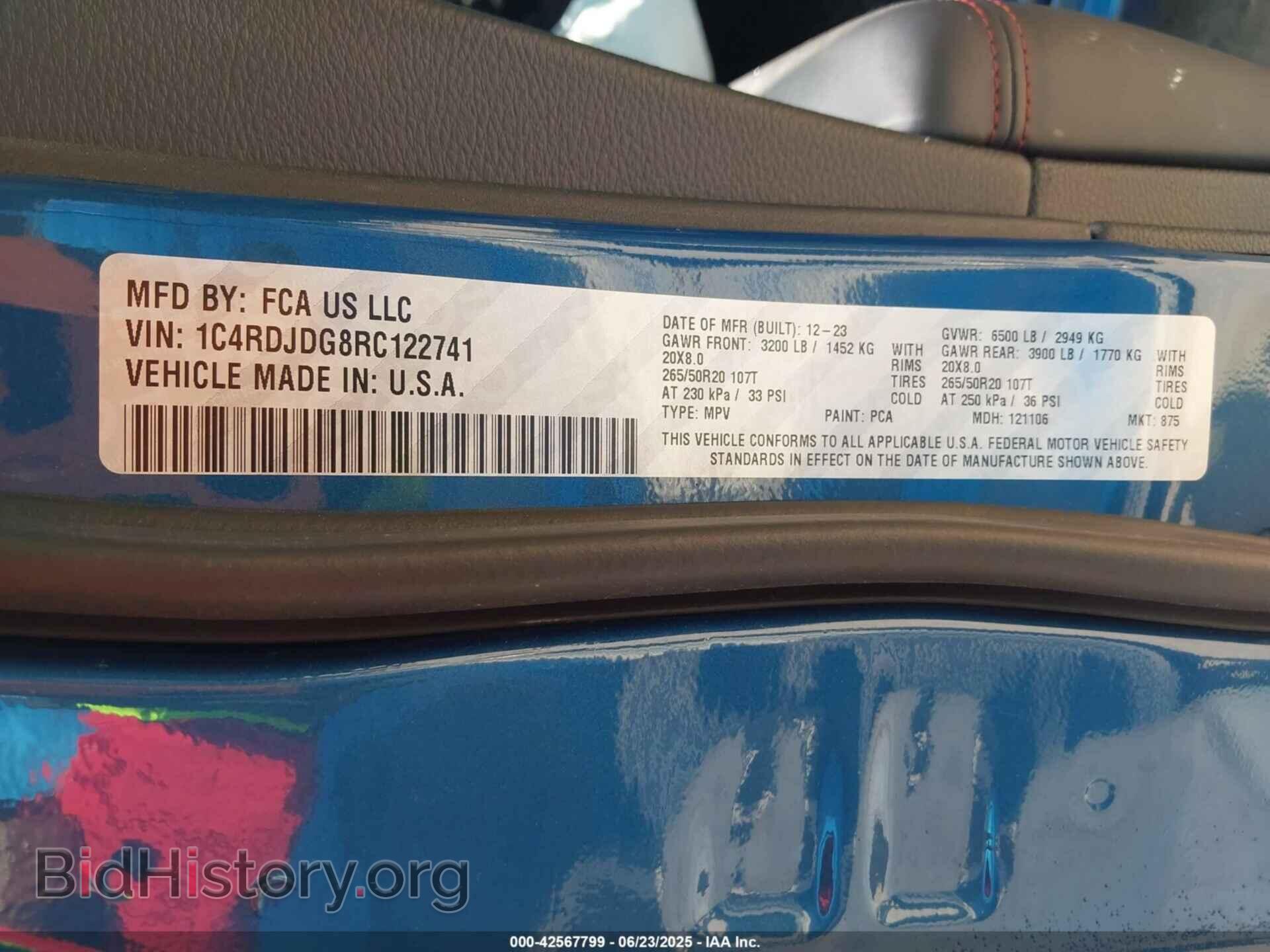 2024 DODGE DURANGO - VIN: 1C4RDJDG8RC122741 - Фото 9