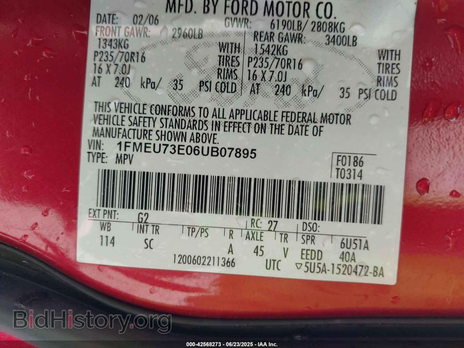 2006 FORD EXPLORER - VIN: 1FMEU73E06UB07895 - Фото 9