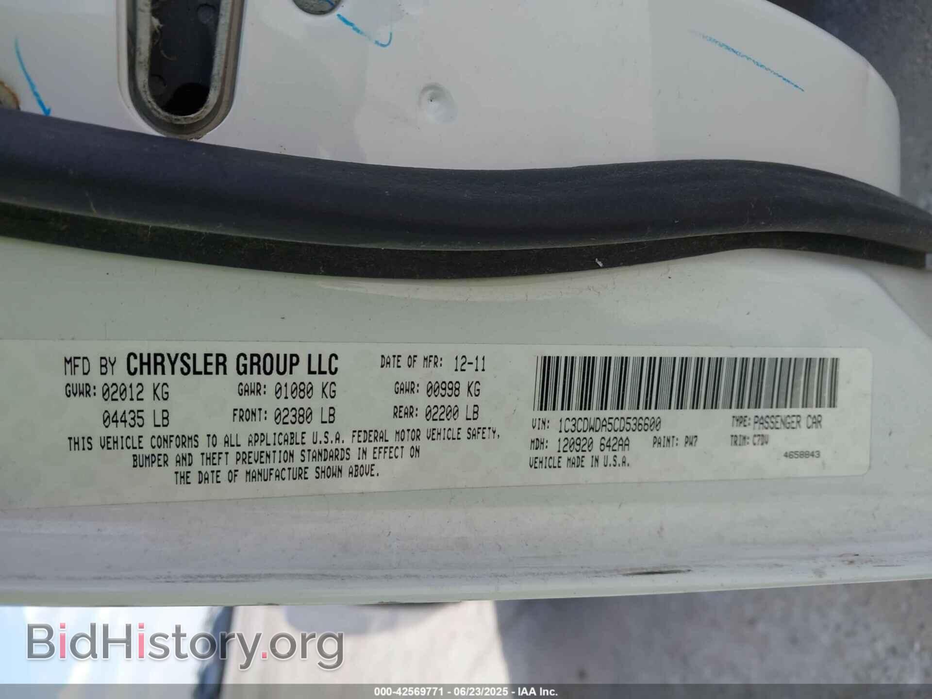 2012 DODGE CALIBER - VIN: 1C3CDWDA5CD536600 - Фото 9