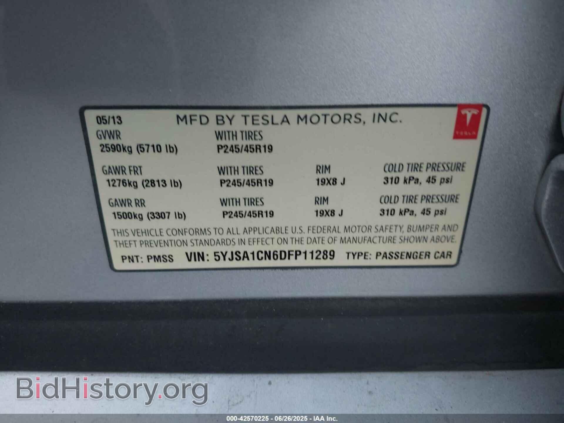 2013 TESLA MODEL S - VIN: 5YJSA1CN6DFP11289 - Photo 9