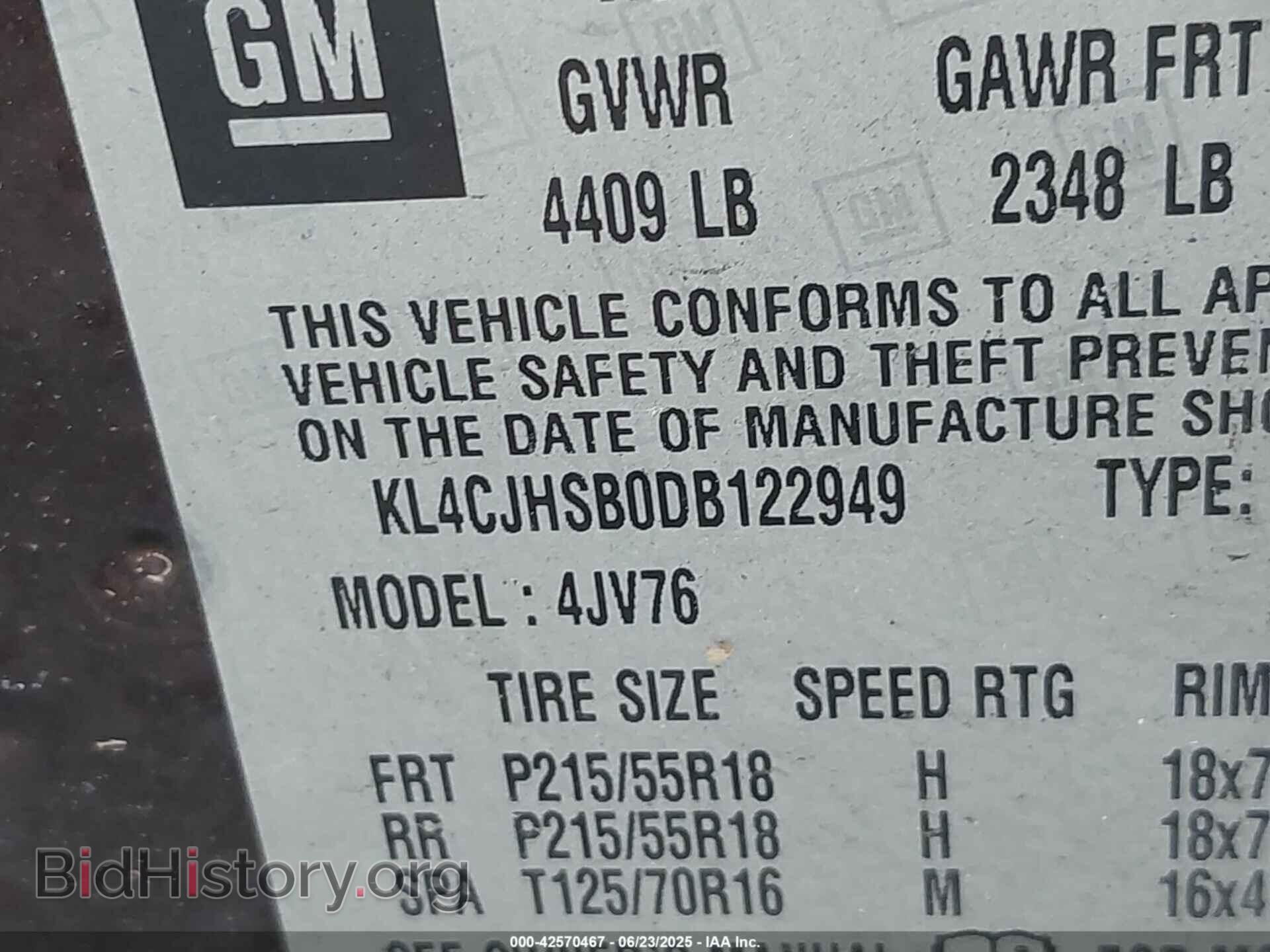 2013 BUICK ENCORE - VIN: KL4CJHSB0DB122949 - Фото 9