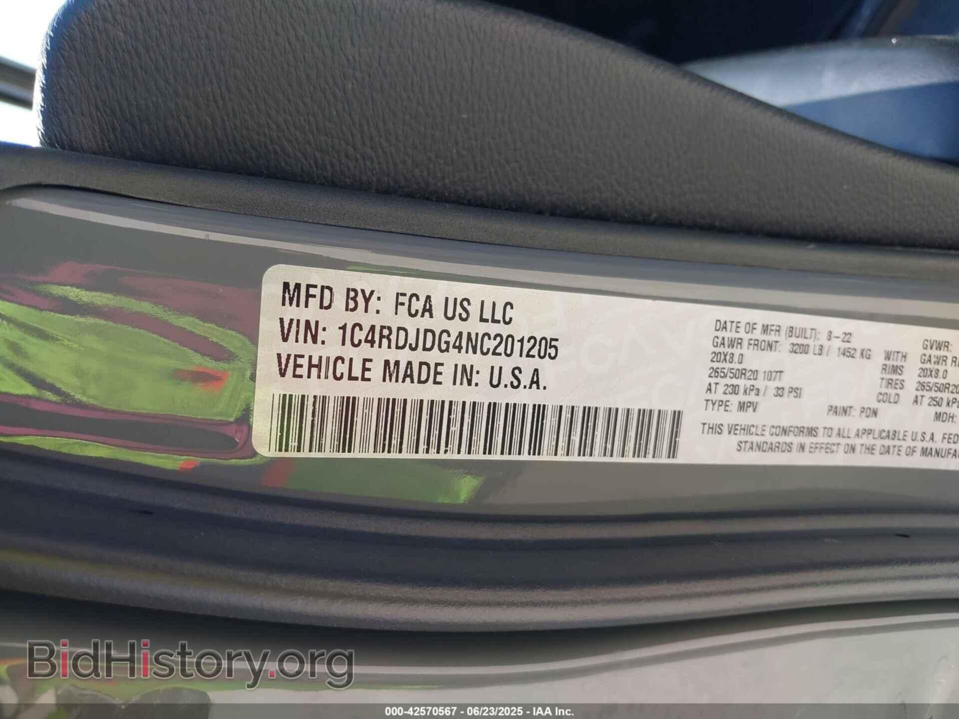 2022 DODGE DURANGO - VIN: 1C4RDJDG4NC201205 - Photo 9