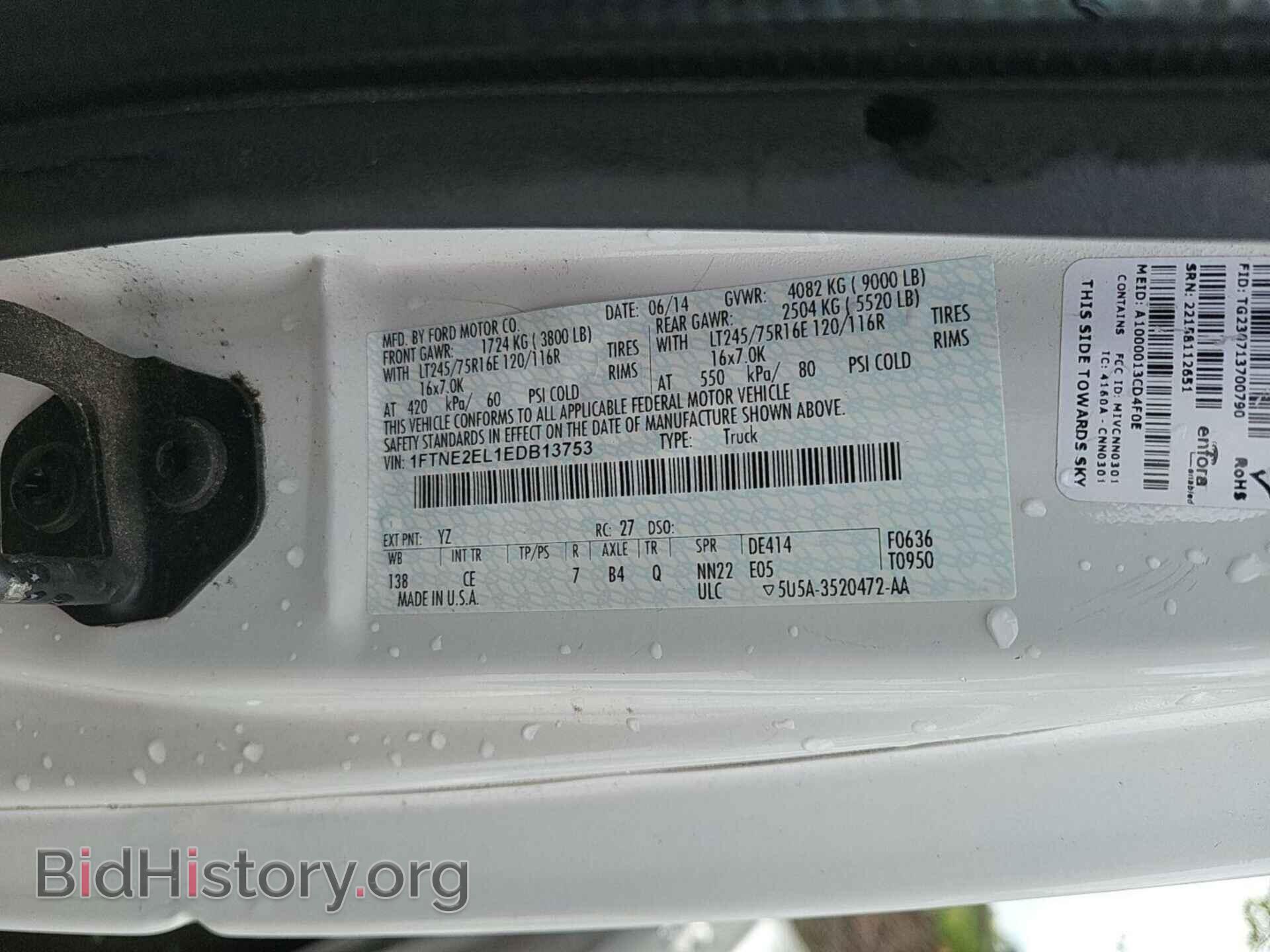 2014 FORD E-250 - VIN: 1FTNE2EL1EDB13753 - Фото 10