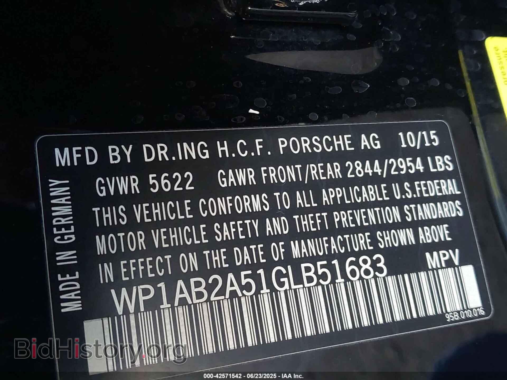 2016 PORSCHE MACAN - VIN: WP1AB2A51GLB51683 - Фото 9