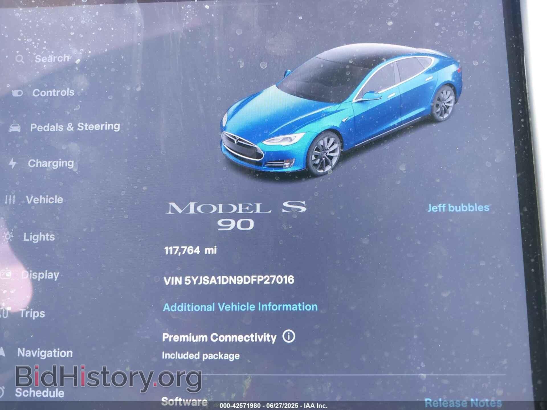2013 TESLA MODEL S - VIN: 5YJSA1DN9DFP27016 - Photo 7