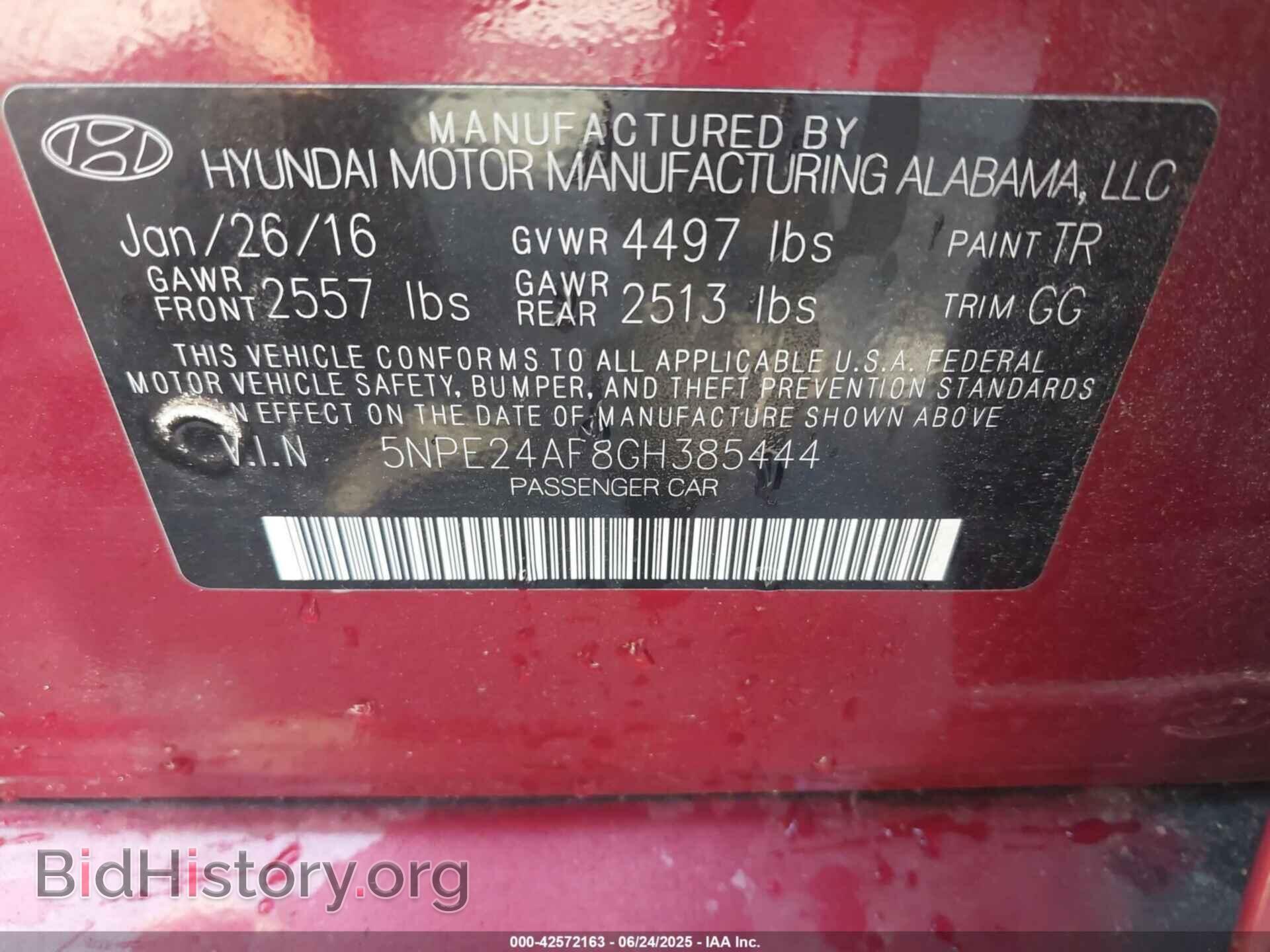 2016 HYUNDAI SONATA - VIN: 5NPE24AF8GH385444 - Фото 9