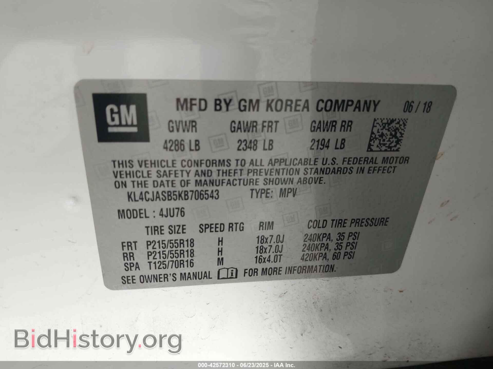 2019 BUICK ENCORE - VIN: KL4CJASB5KB706543 - Photo 9