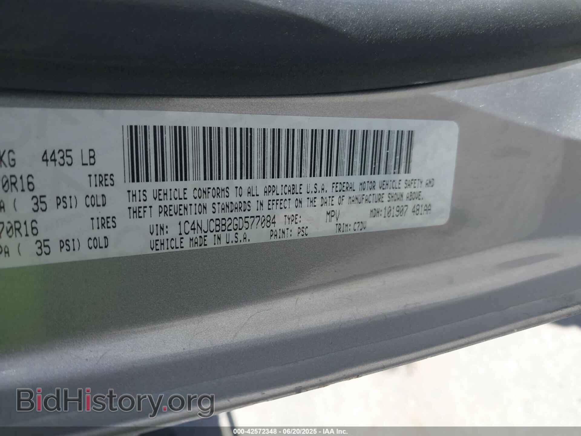 2016 JEEP COMPASS - VIN: 1C4NJCBB2GD577084 - Фото 9