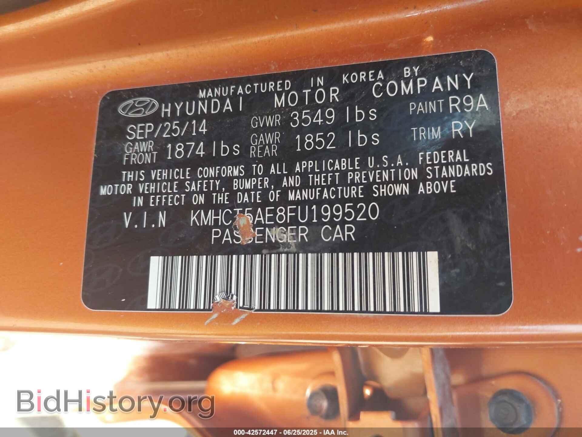 2015 HYUNDAI ACCENT - VIN: KMHCT5AE8FU199520 - Фото 9