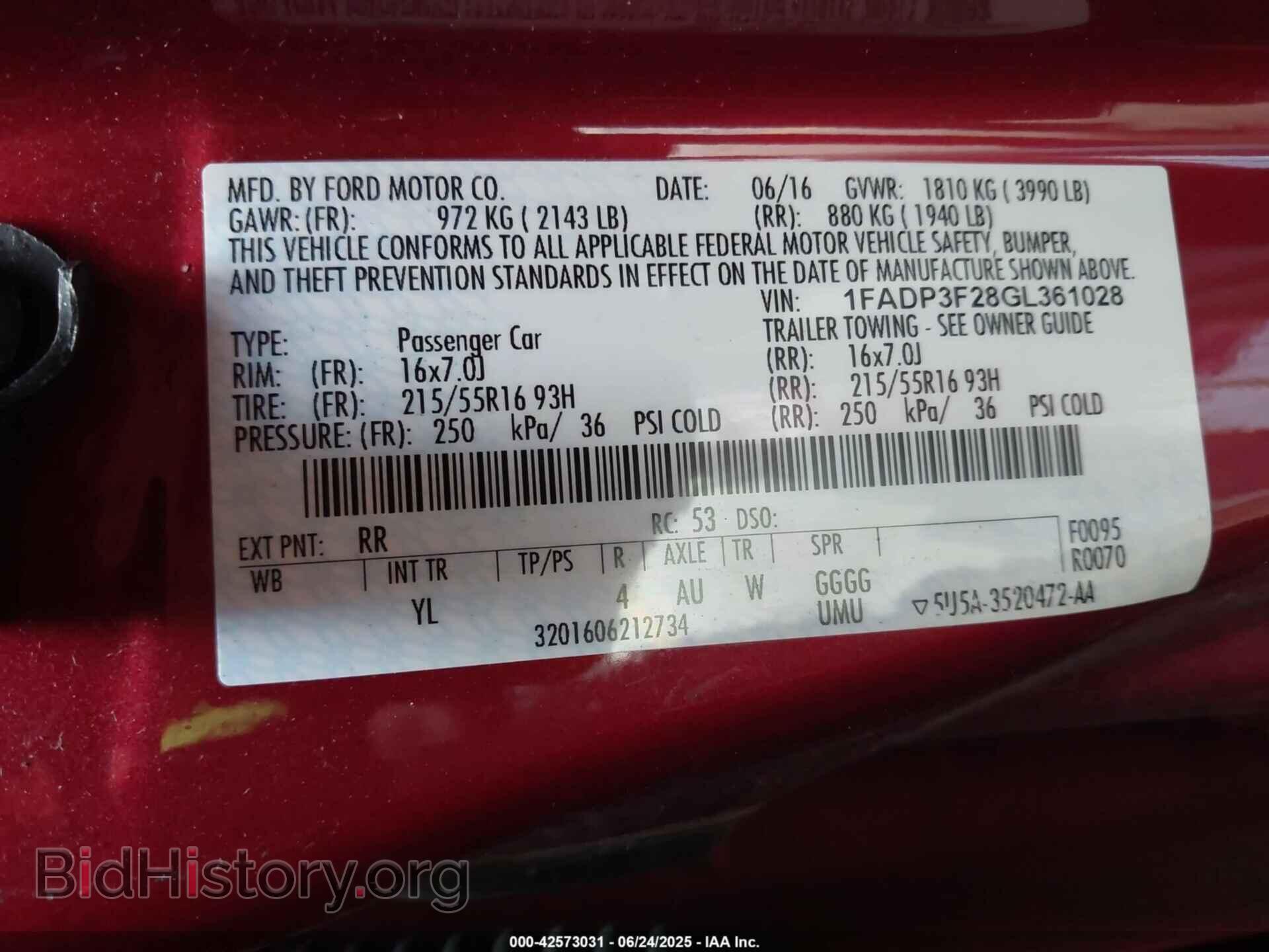 2016 FORD FOCUS - VIN: 1FADP3F28GL361028 - Фото 9