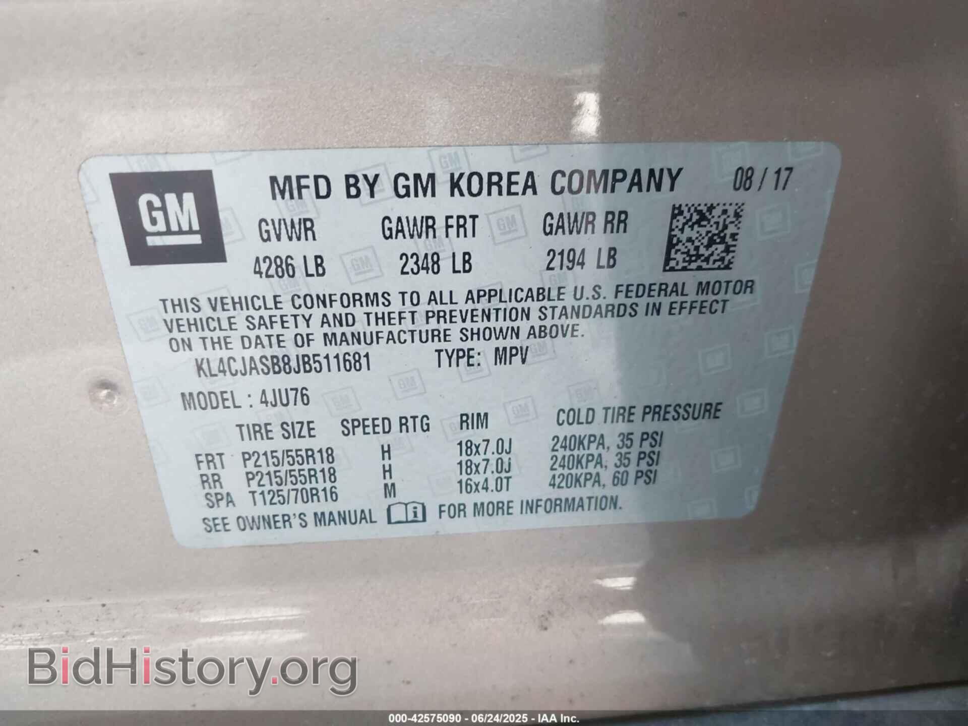 2018 BUICK ENCORE - VIN: KL4CJASB8JB511681 - Photo 9