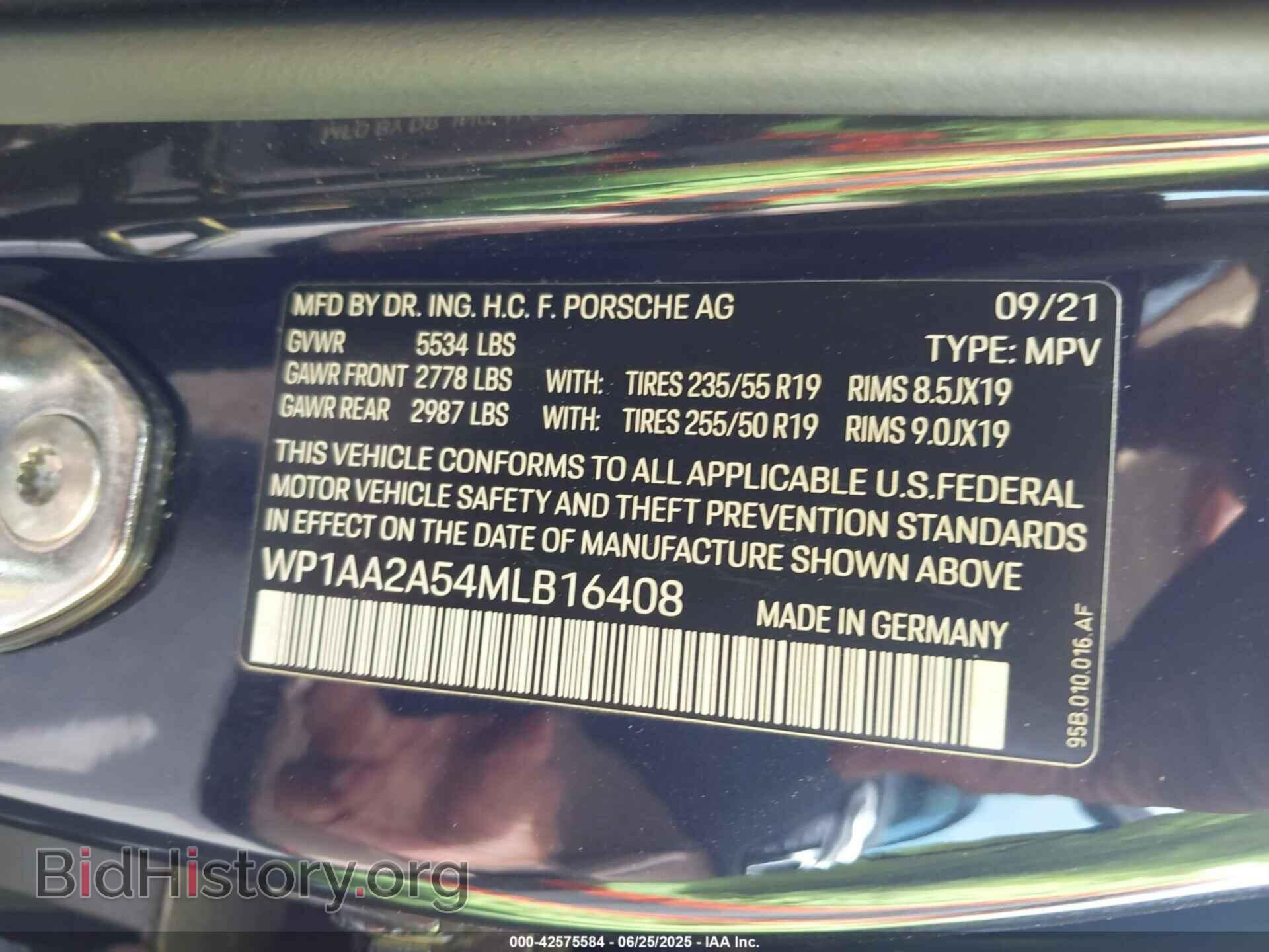 2021 PORSCHE MACAN - VIN: WP1AA2A54MLB16408 - Фото 9