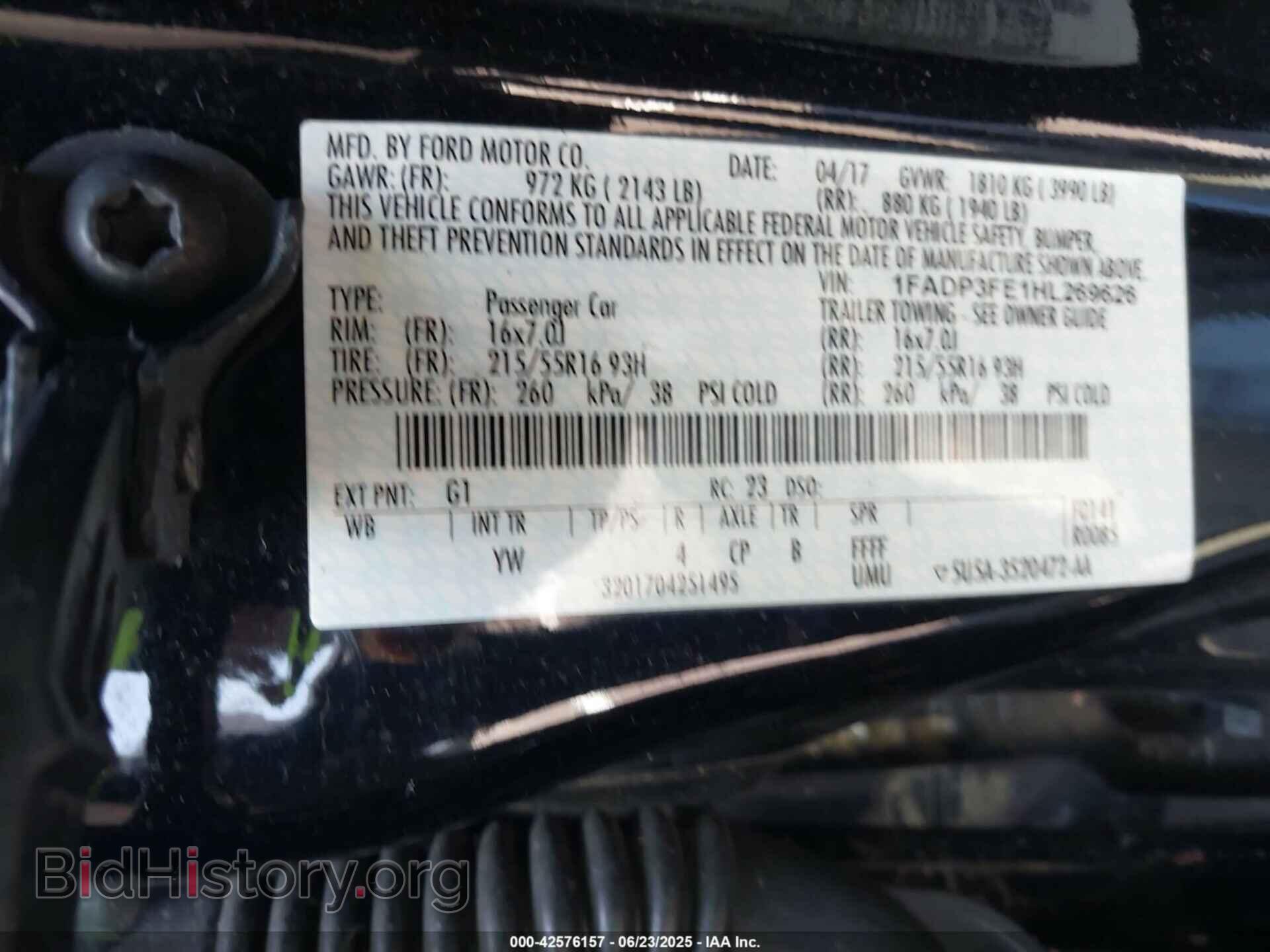 2017 FORD FOCUS - VIN: 1FADP3FE1HL269626 - Photo 9