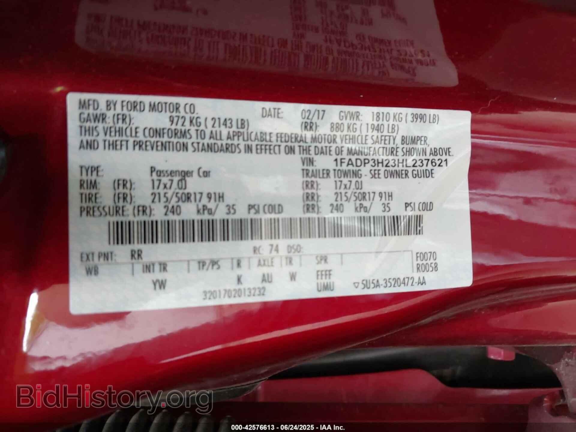2017 FORD FOCUS - VIN: 1FADP3H23HL237621 - Фото 9