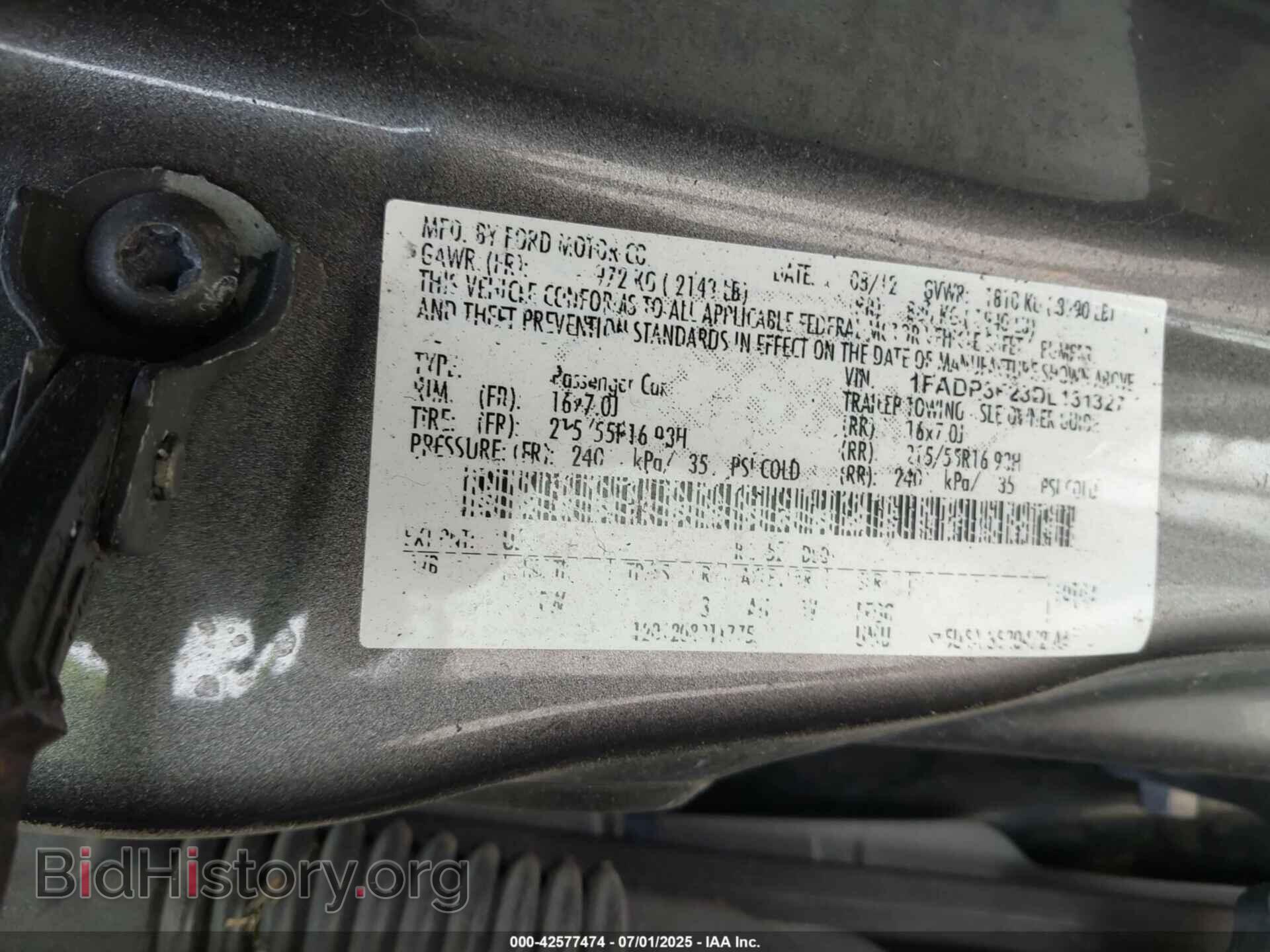 2013 FORD FOCUS - VIN: 1FADP3F23DL131327 - Фото 9