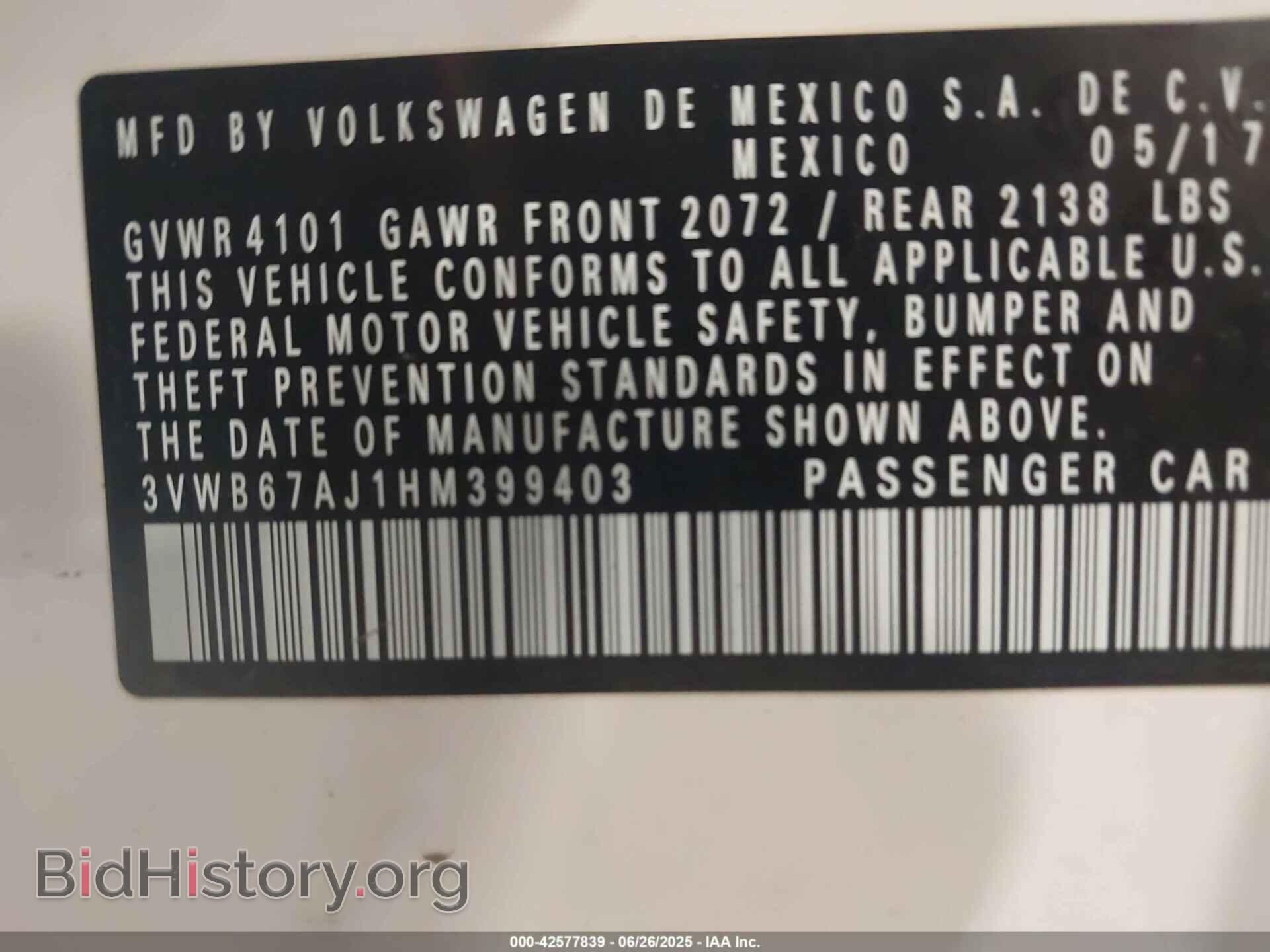2017 VOLKSWAGEN JETTA - VIN: 3VWB67AJ1HM399403 - Фото 9