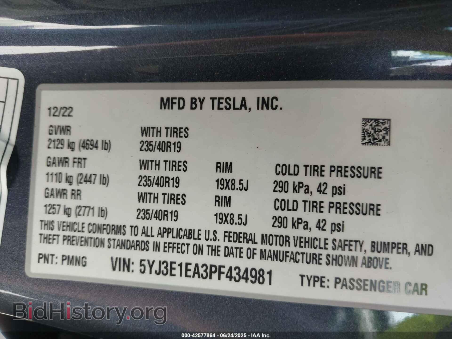 2023 TESLA MODEL 3 - VIN: 5YJ3E1EA3PF434981 - Фото 9