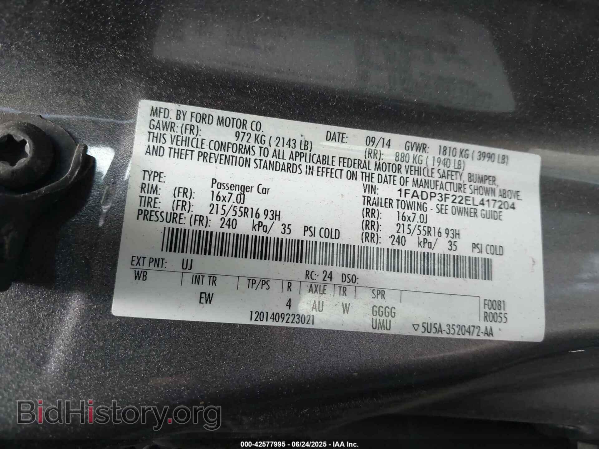 2014 FORD FOCUS - VIN: 1FADP3F22EL417204 - Photo 9