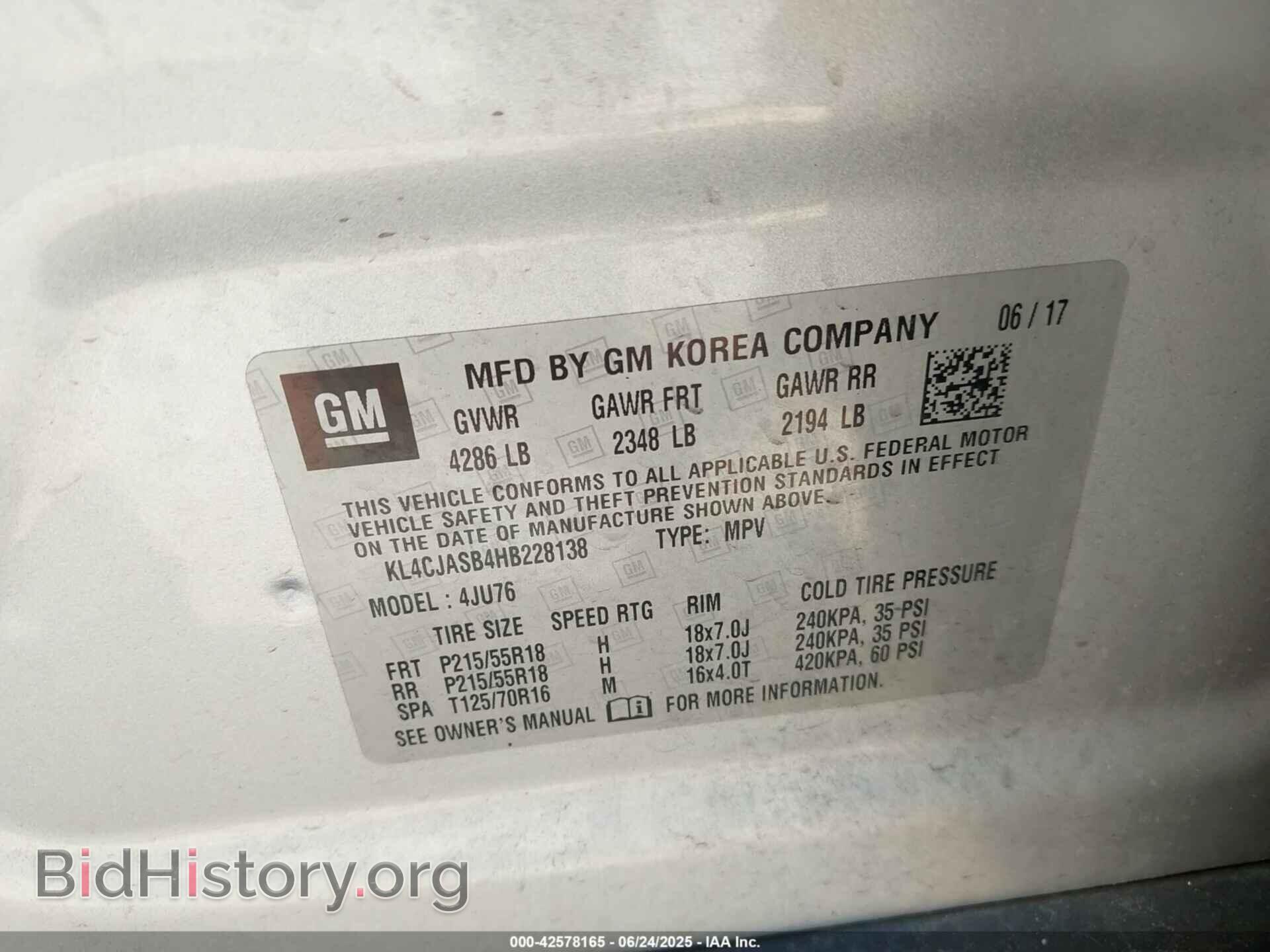 2017 BUICK ENCORE - VIN: KL4CJASB4HB228138 - Photo 9