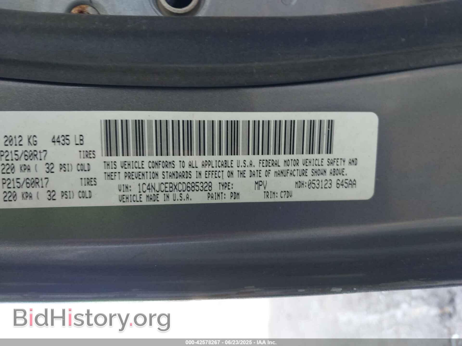 2012 JEEP COMPASS - VIN: 1C4NJCEBXCD685328 - Photo 9