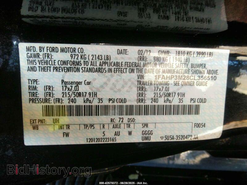 2012 Ford FOCUS (VIN 1FAHP3M28CL356510) — фото 9 из 11