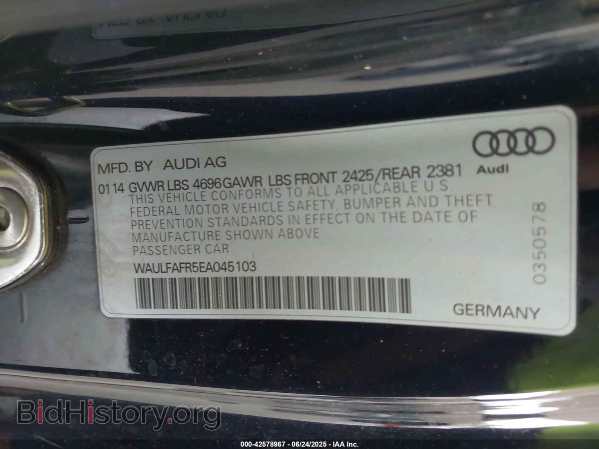 2014 AUDI A5 - VIN: WAULFAFR5EA045103 - Photo 9