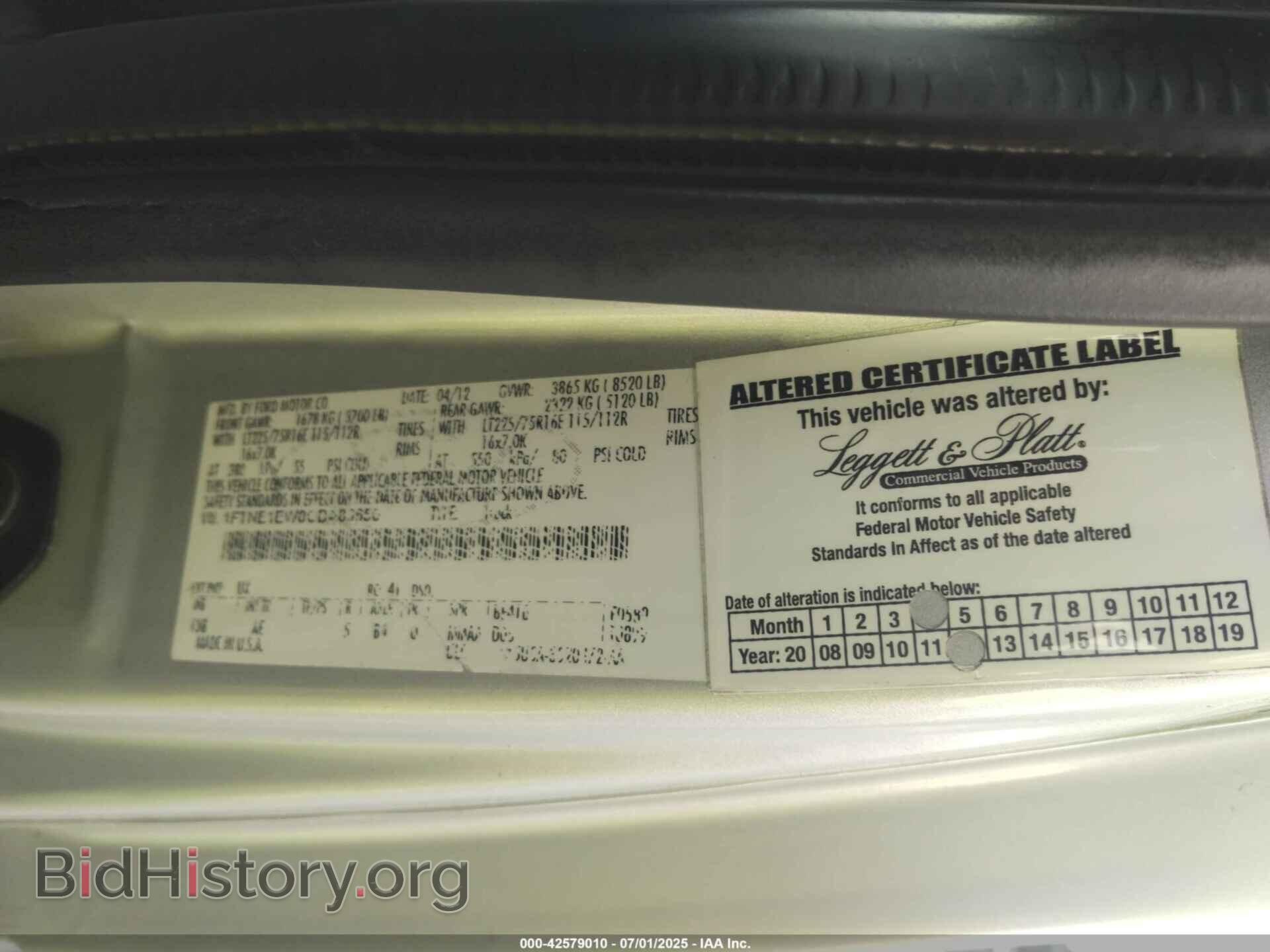 2012 FORD E-150 - VIN: 1FTNE1EW0CDA89656 - Фото 9