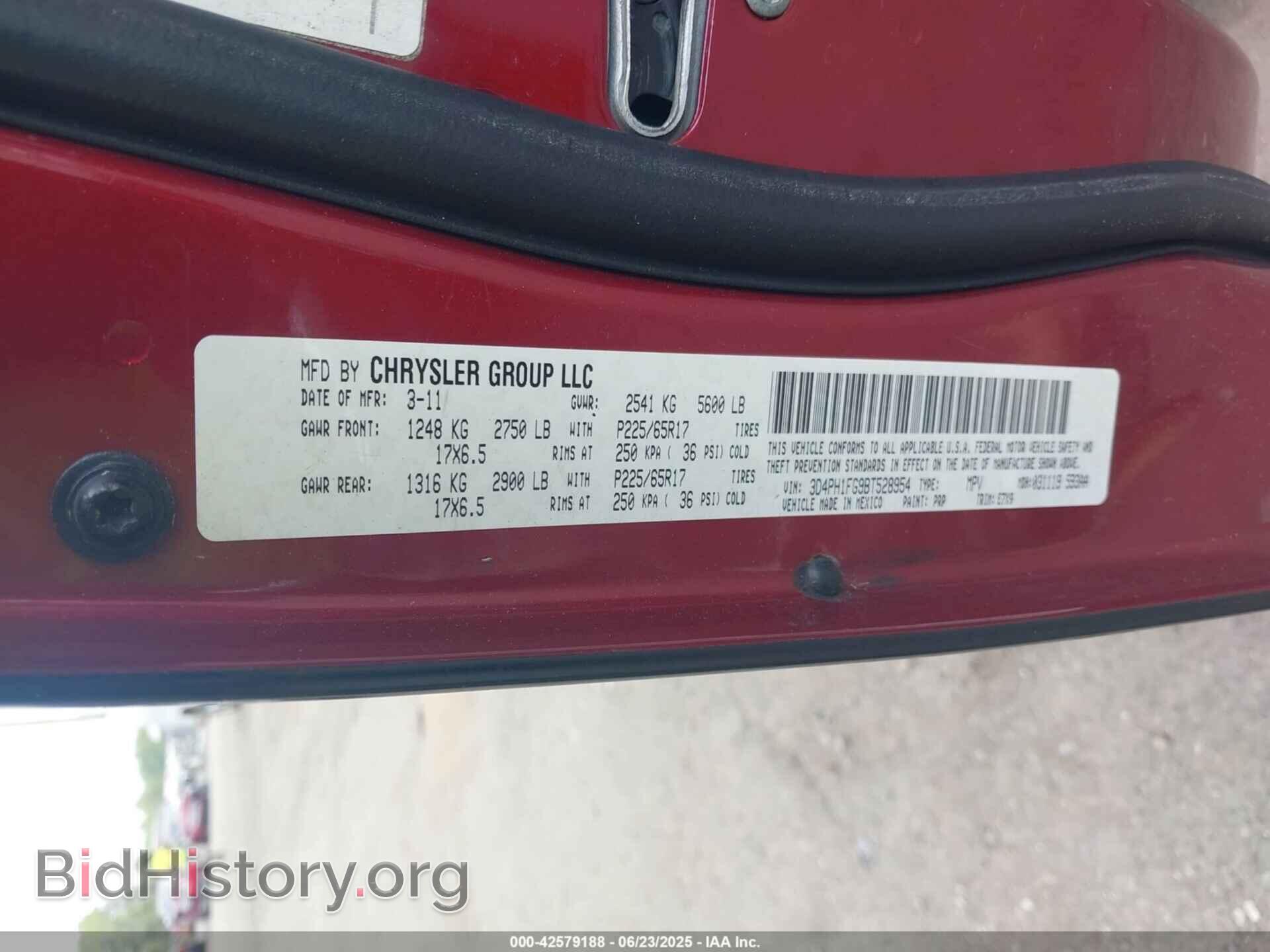 2011 DODGE JOURNEY - VIN: 3D4PH1FG9BT528954 - Фото 9