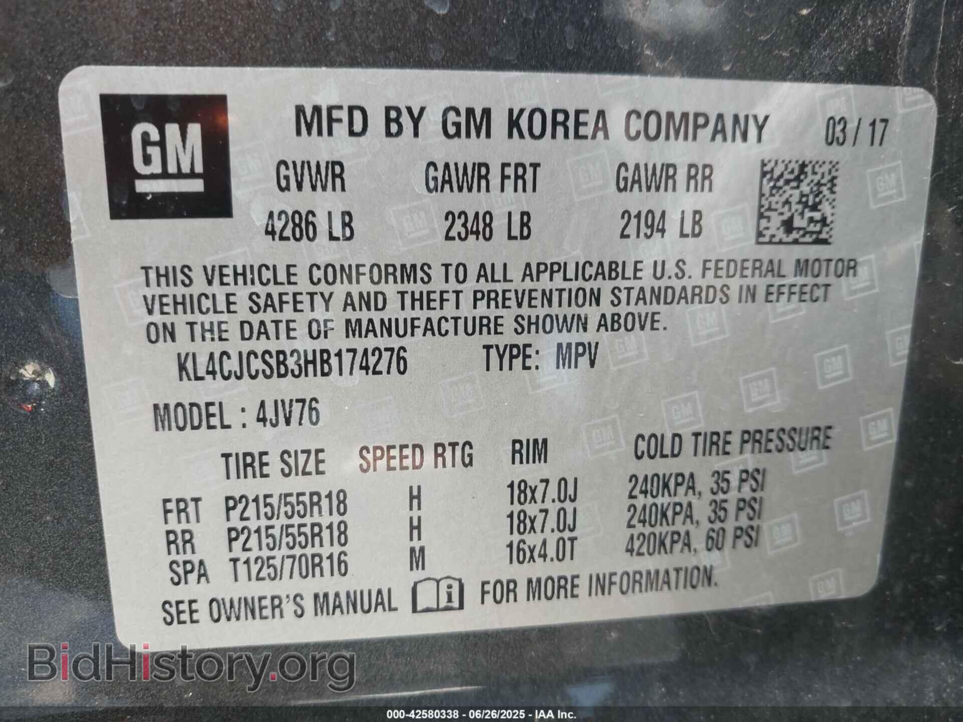 2017 BUICK ENCORE - VIN: KL4CJCSB3HB174276 - Фото 9