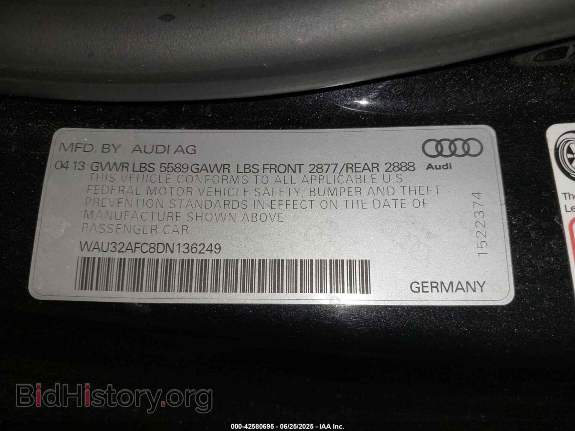 2013 AUDI S7 - VIN: WAU32AFC8DN136249 - Фото 9