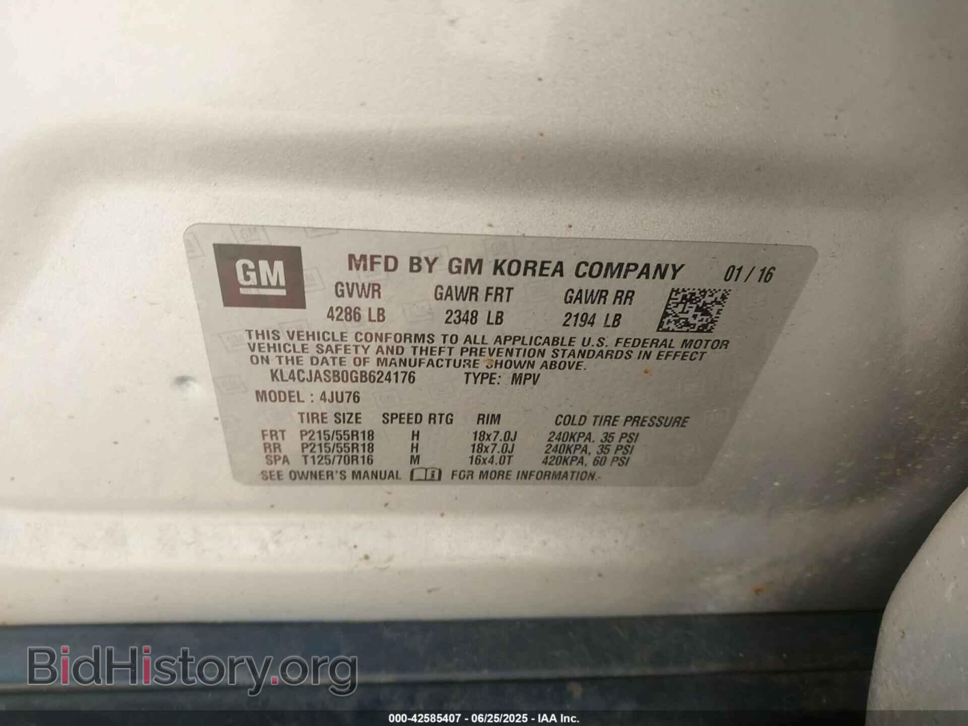 2016 BUICK ENCORE - VIN: KL4CJASB0GB624176 - Фото 9