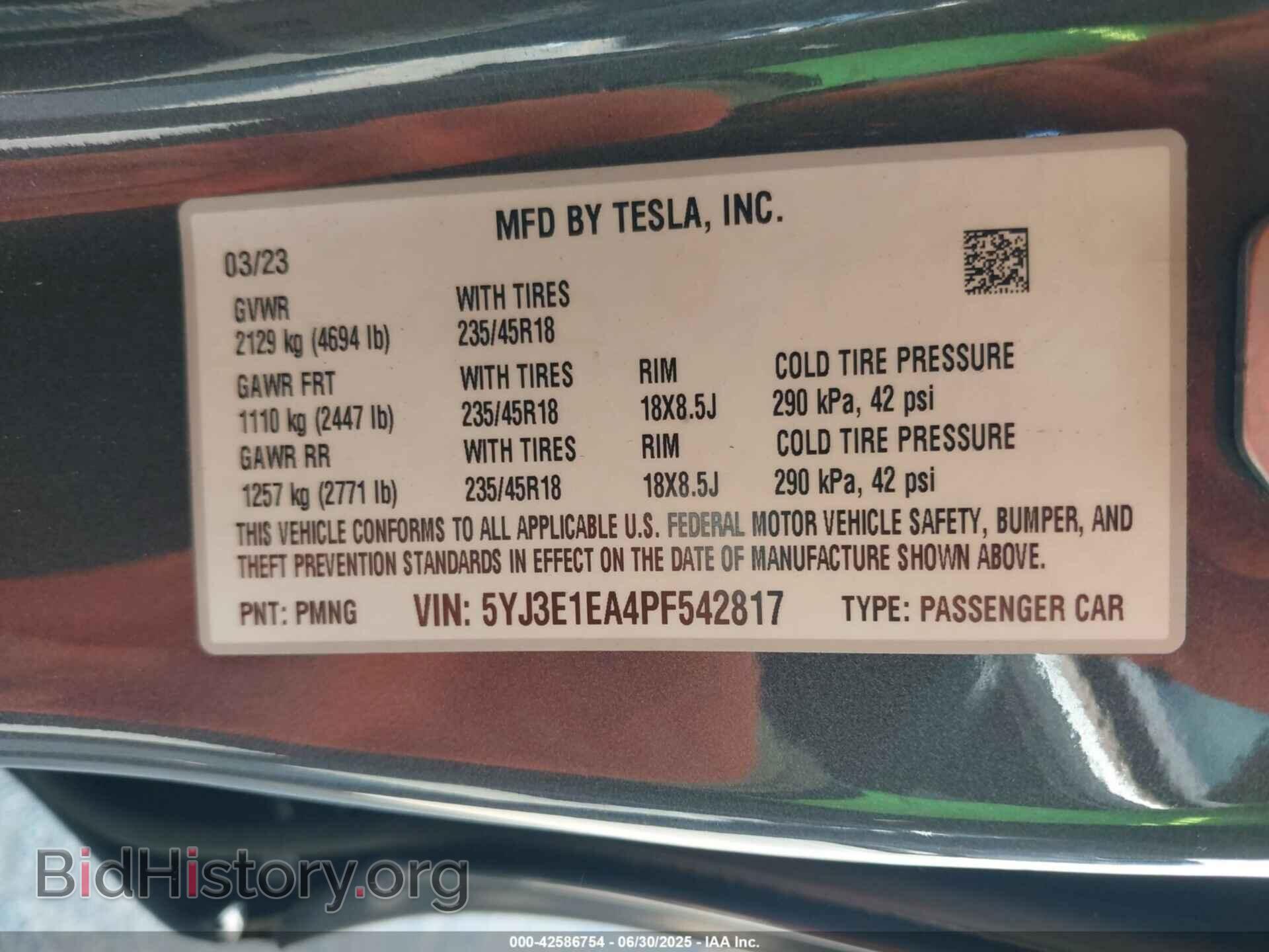 2023 TESLA MODEL 3 - VIN: 5YJ3E1EA4PF542817 - Фото 9