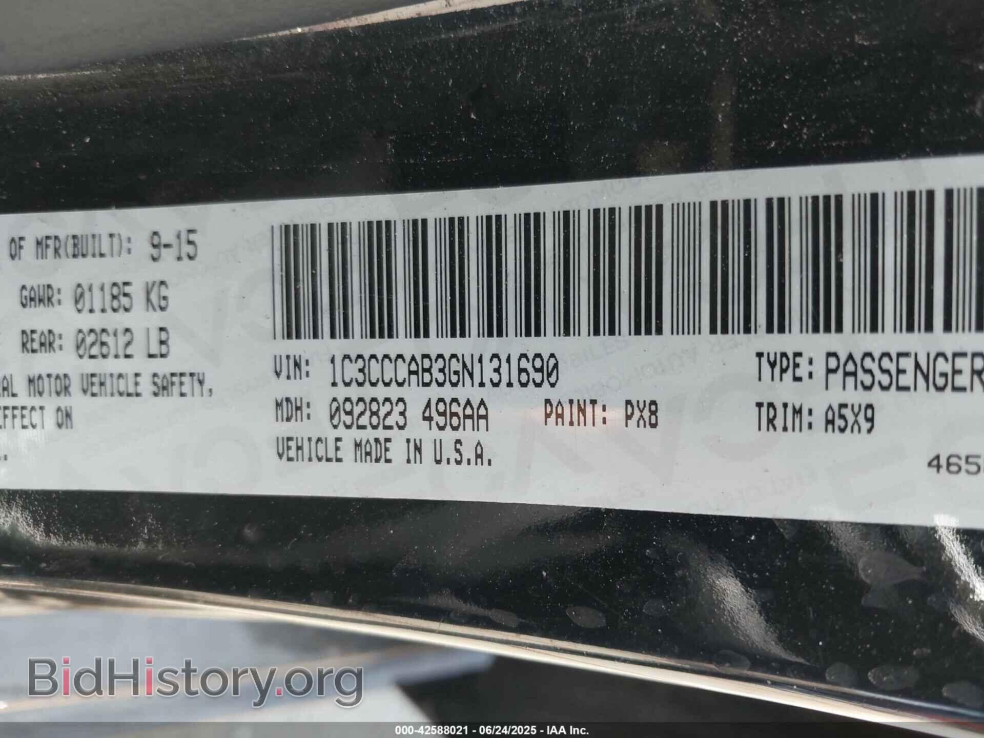 2016 CHRYSLER 200 - VIN: 1C3CCCAB3GN131690 - Фото 9
