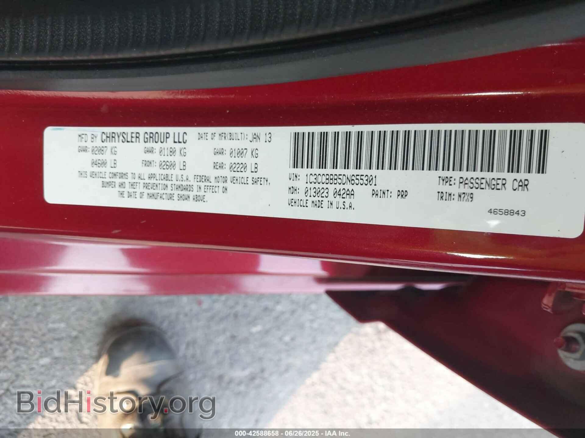 2013 CHRYSLER 200 - VIN: 1C3CCBBB5DN655301 - Фото 9