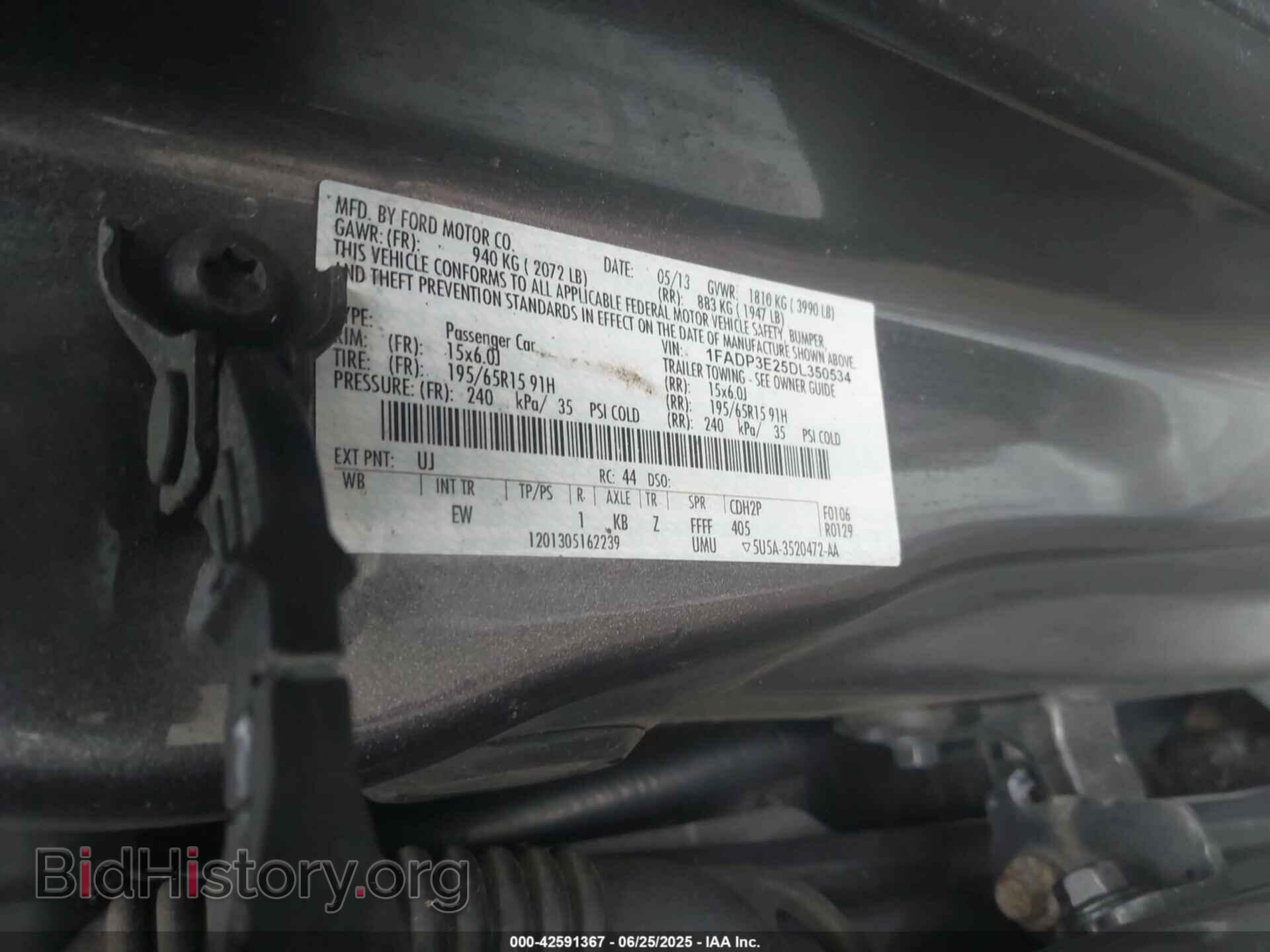 2013 FORD FOCUS - VIN: 1FADP3E25DL350534 - Фото 9