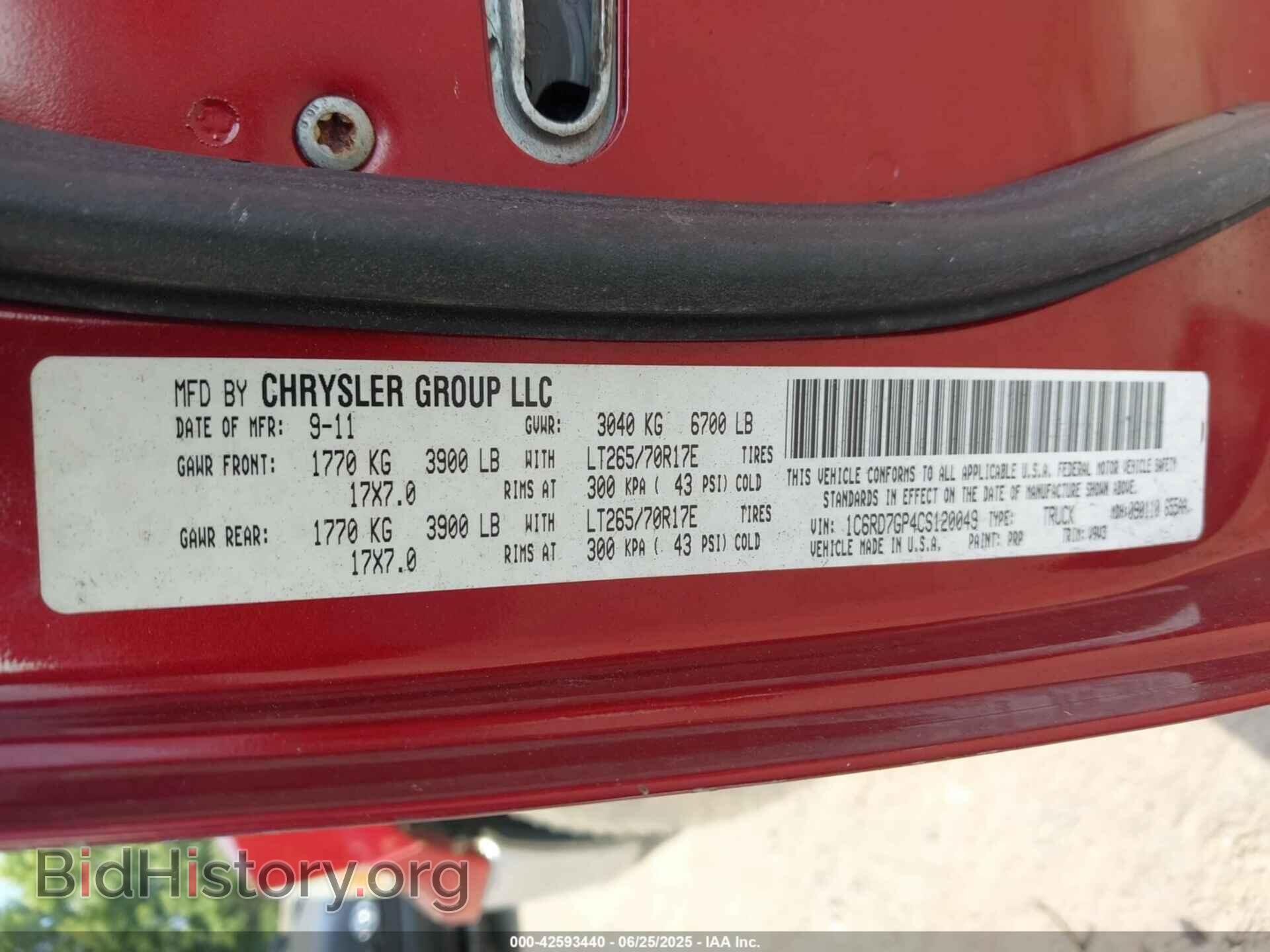 2012 RAM 1500 - VIN: 1C6RD7GP4CS120049 - Фото 9