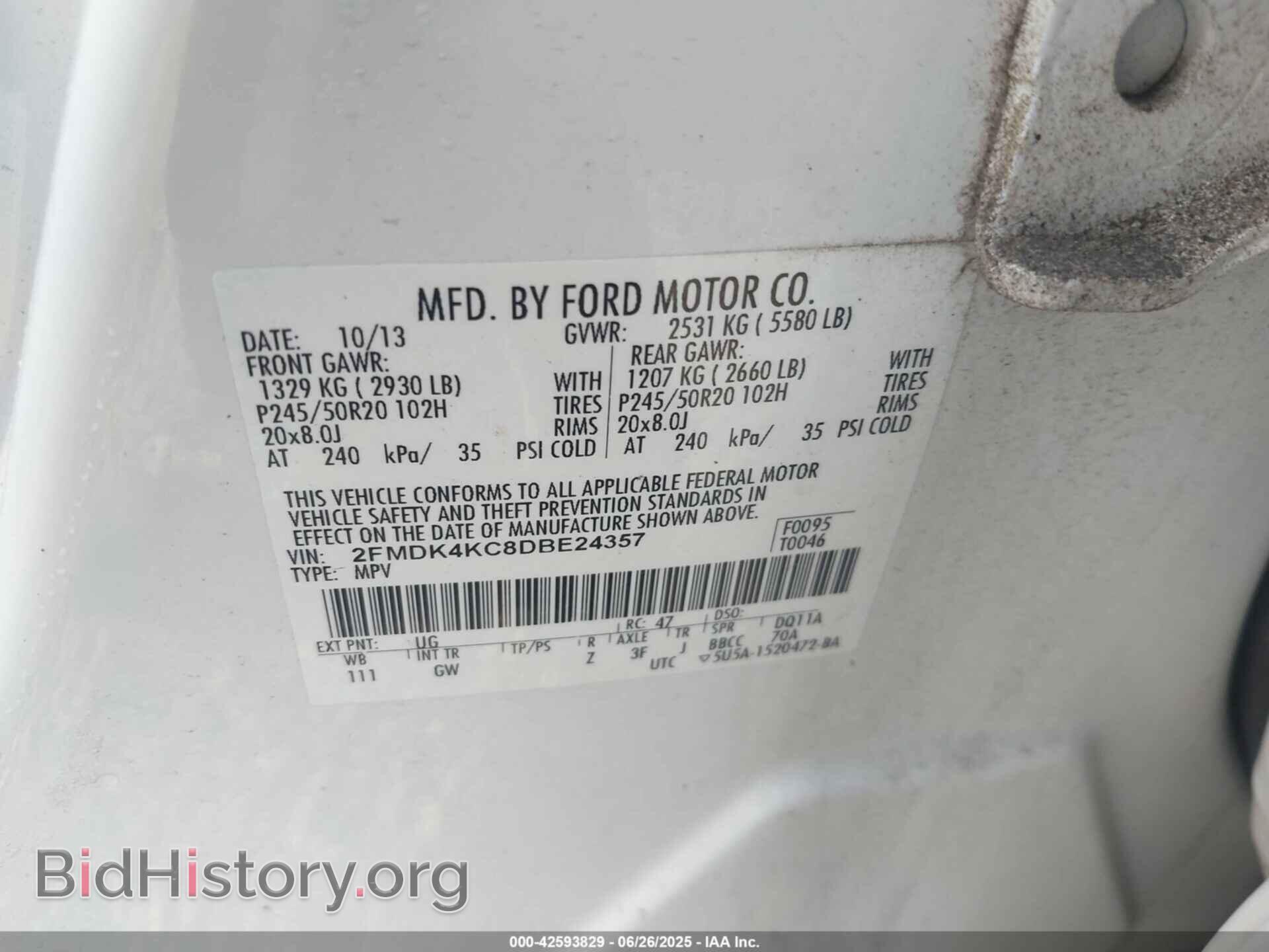 2013 FORD EDGE - VIN: 2FMDK4KC8DBE24357 - Photo 9