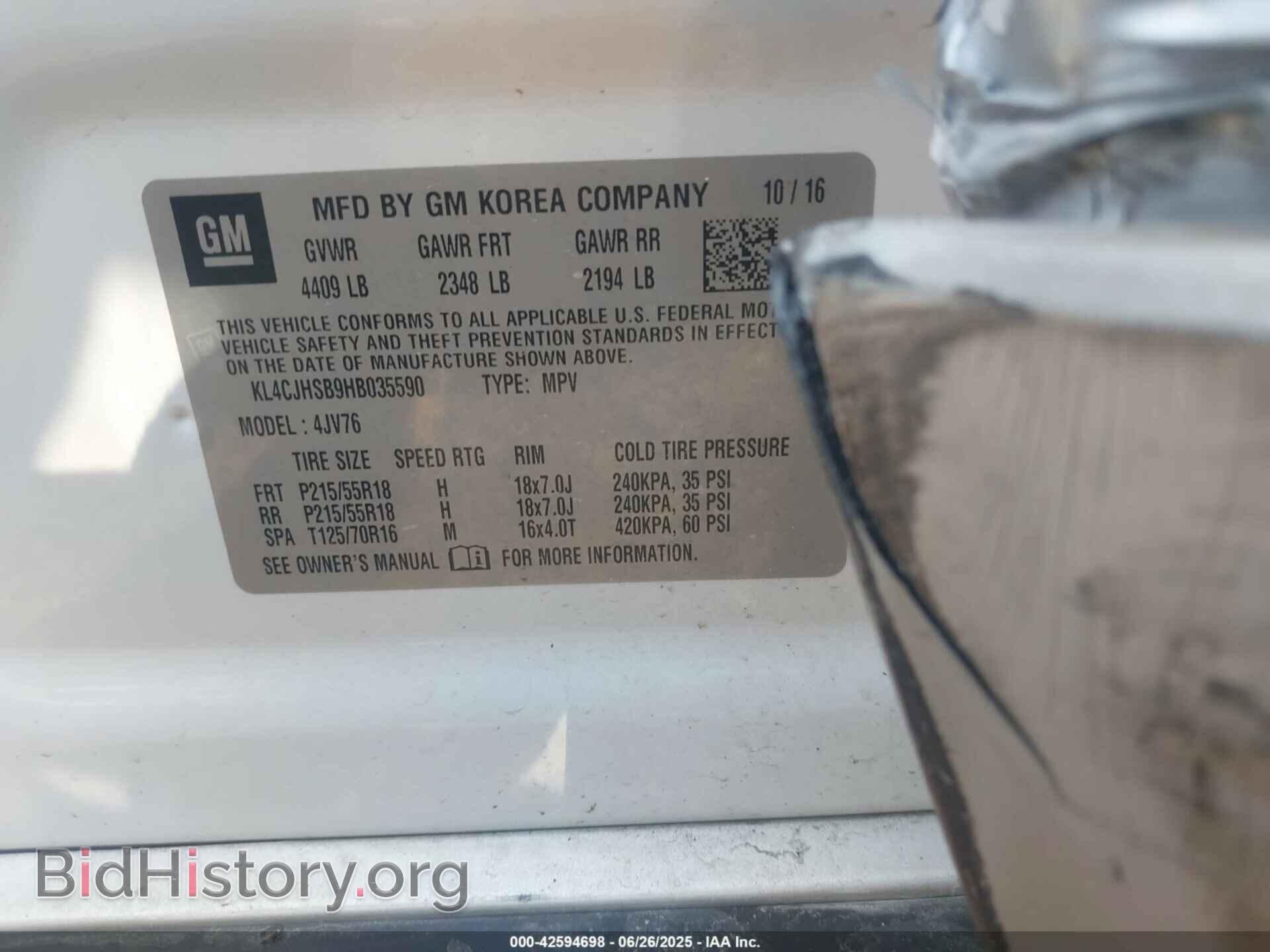 2017 BUICK ENCORE - VIN: KL4CJHSB9HB035590 - Photo 9