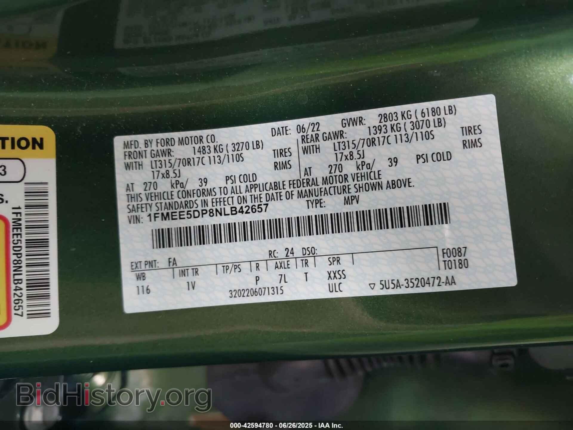 2022 FORD BRONCO - VIN: 1FMEE5DP8NLB42657 - Photo 9