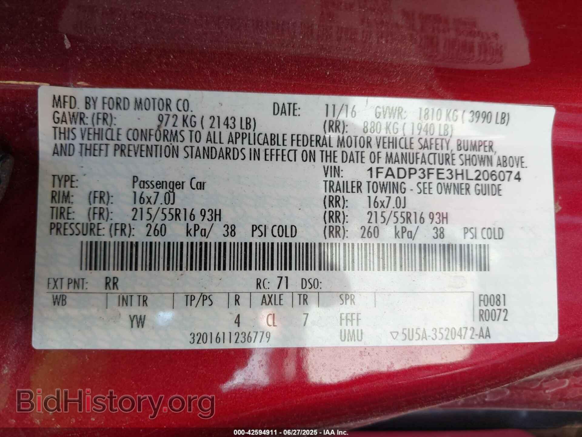 2017 FORD FOCUS - VIN: 1FADP3FE3HL206074 - Photo 9