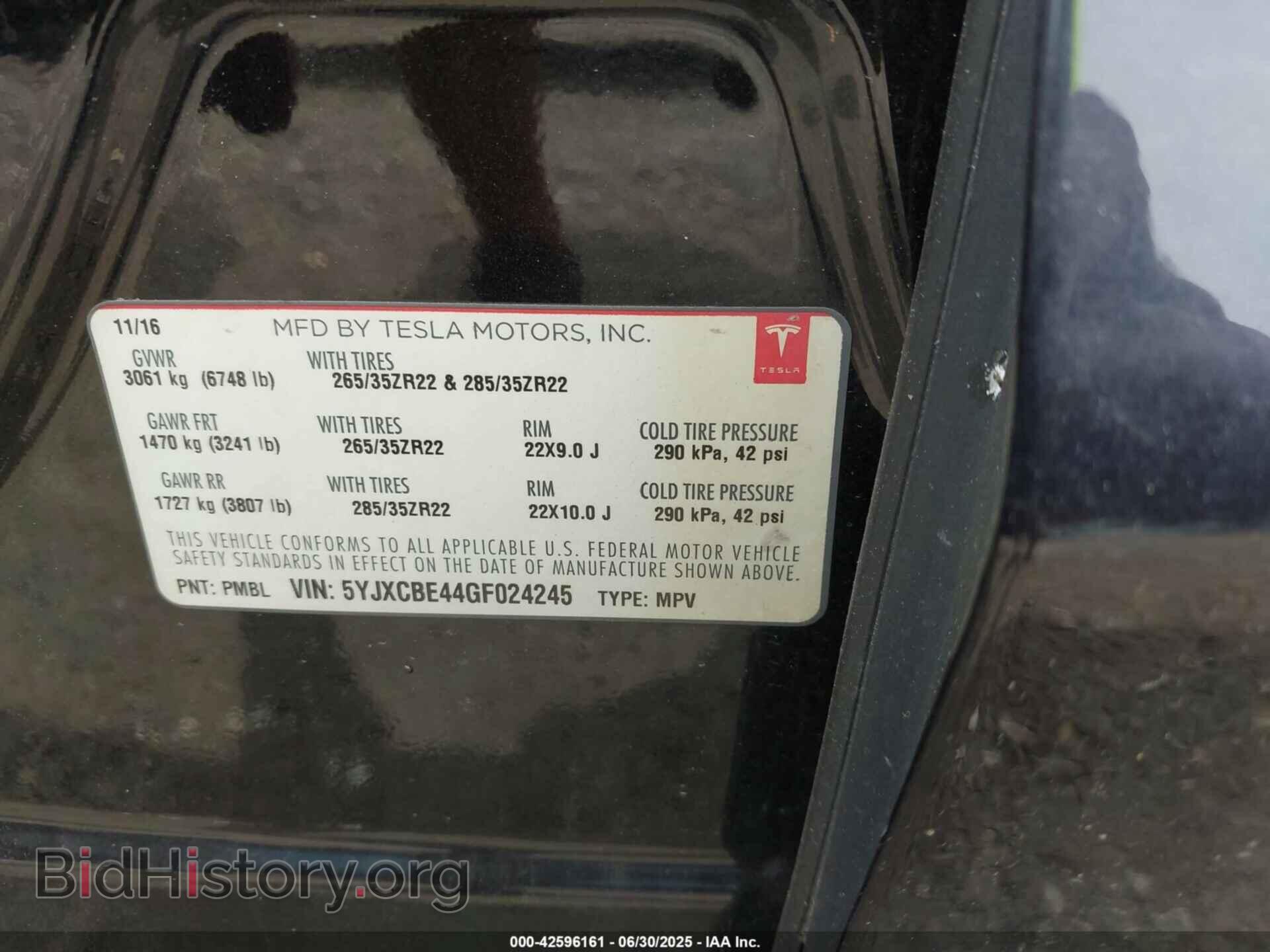 2016 TESLA MODEL X - VIN: 5YJXCBE44GF024245 - Photo 9