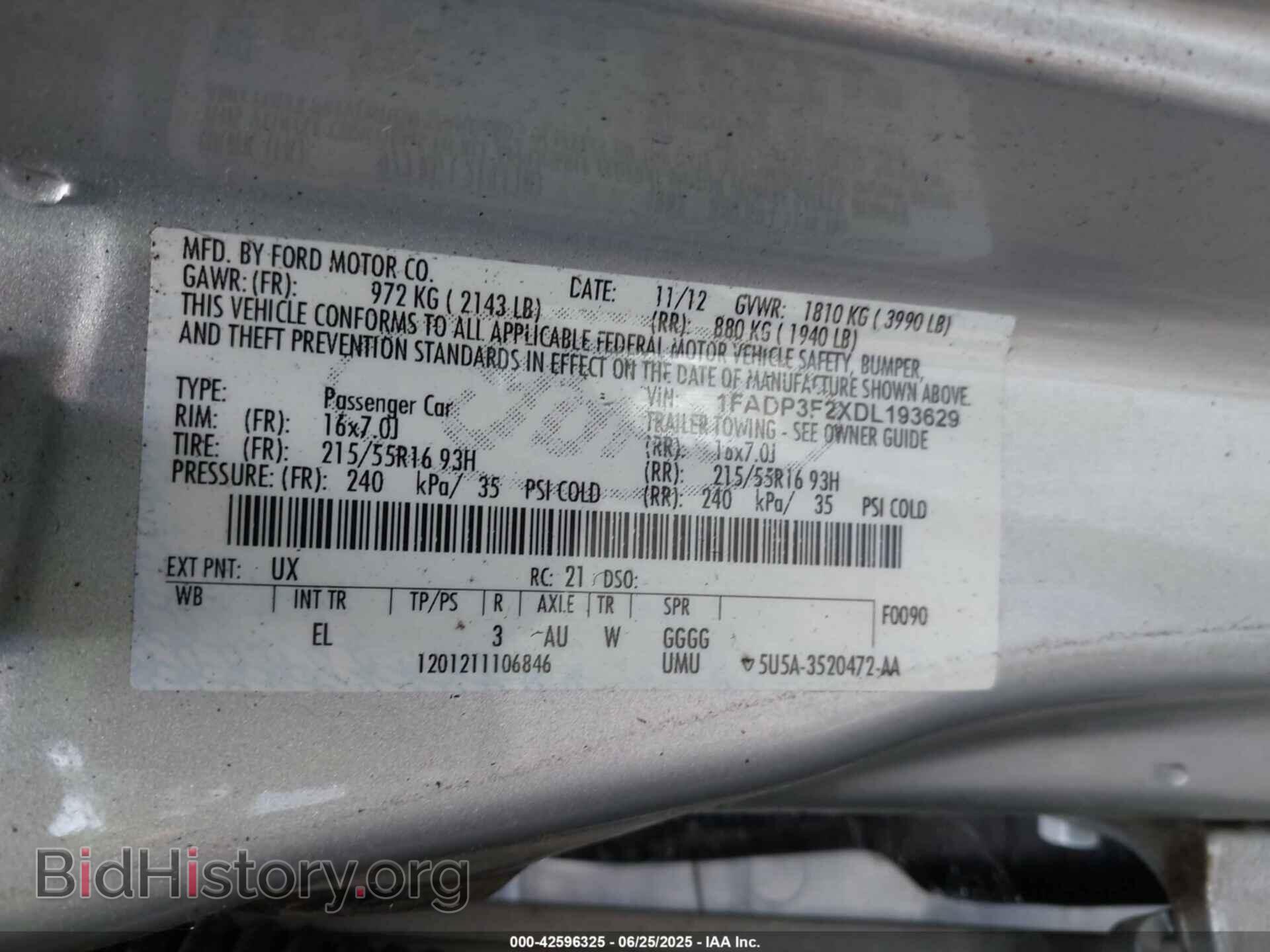 2013 FORD FOCUS - VIN: 1FADP3F2XDL193629 - Фото 8