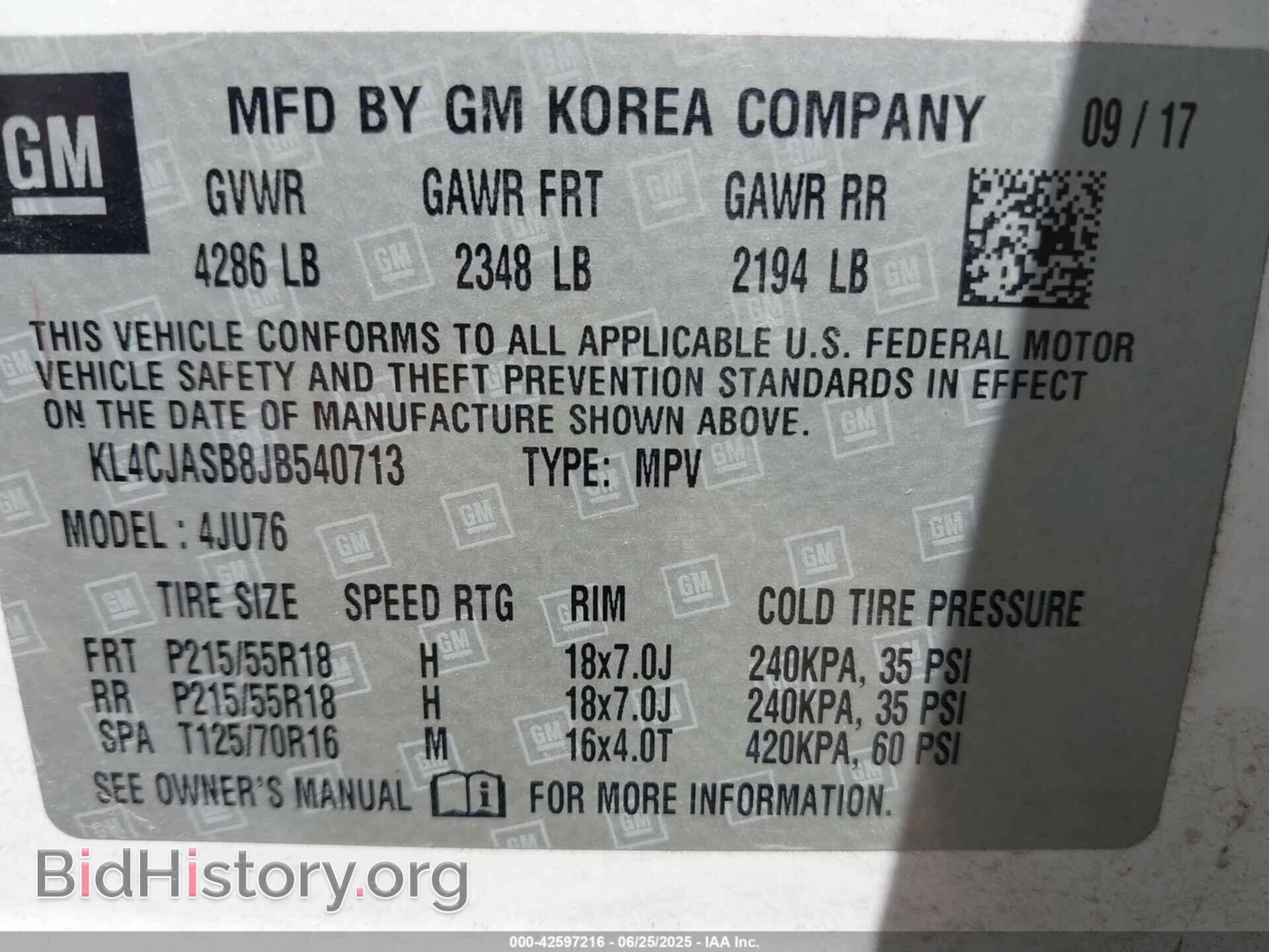 2018 BUICK ENCORE - VIN: KL4CJASB8JB540713 - Photo 9