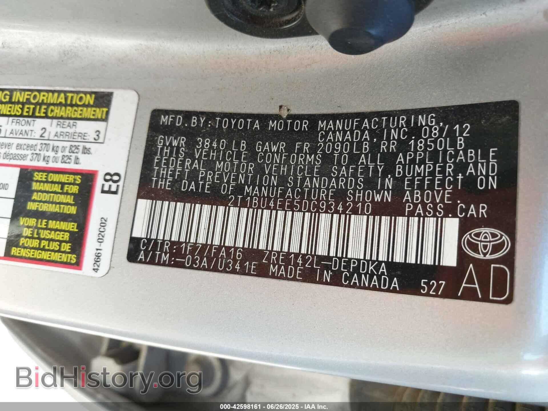 2013 TOYOTA COROLLA - VIN: 2T1BU4EE5DC934210 - Фото 9