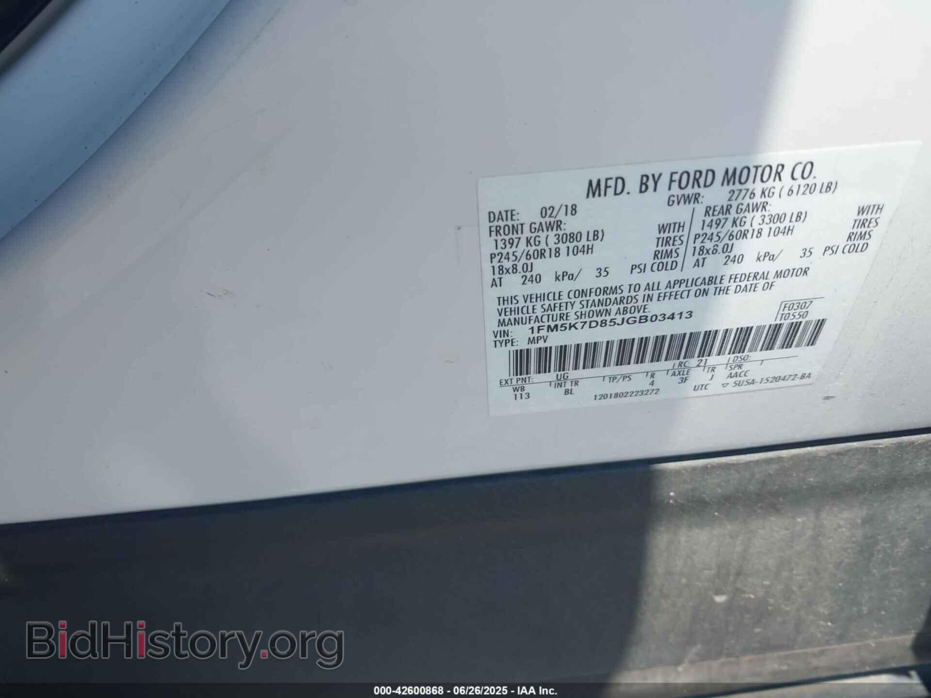 2018 FORD EXPLORER - VIN: 1FM5K7D85JGB03413 - Photo 9