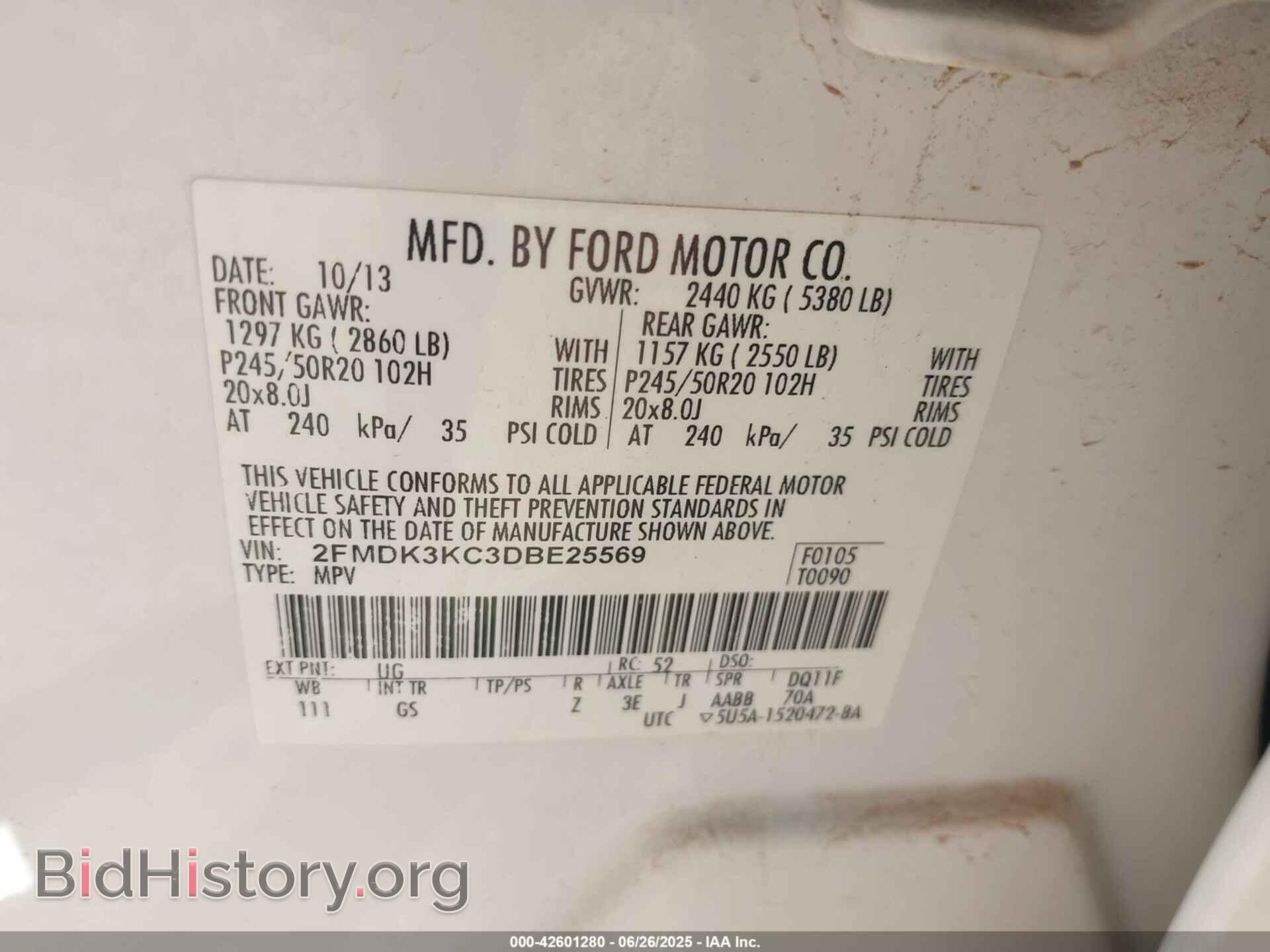 2013 FORD EDGE - VIN: 2FMDK3KC3DBE25569 - Photo 9