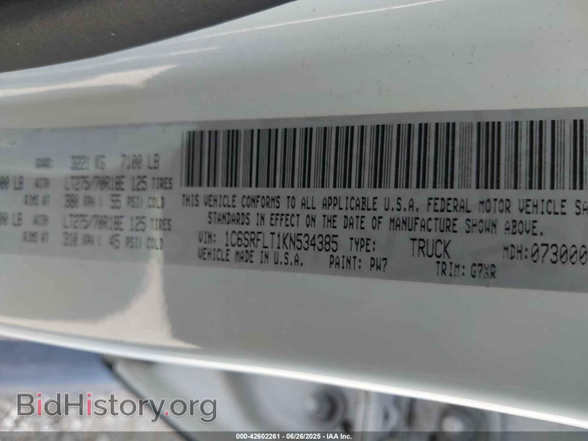 2019 RAM 1500 - VIN: 1C6SRFLT1KN534385 - Фото 9