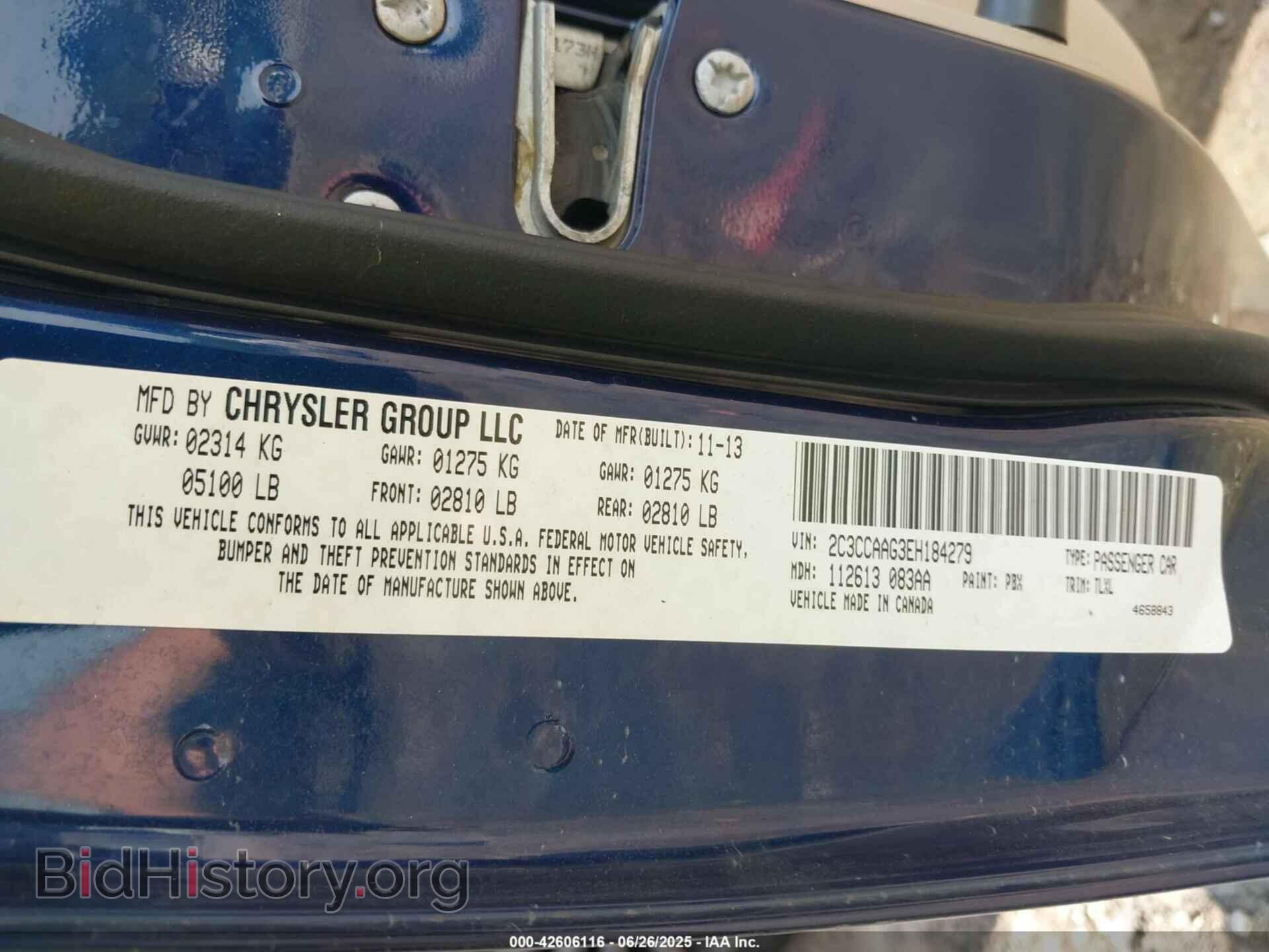 2014 CHRYSLER 300 - VIN: 2C3CCAAG3EH184279 - Фото 9