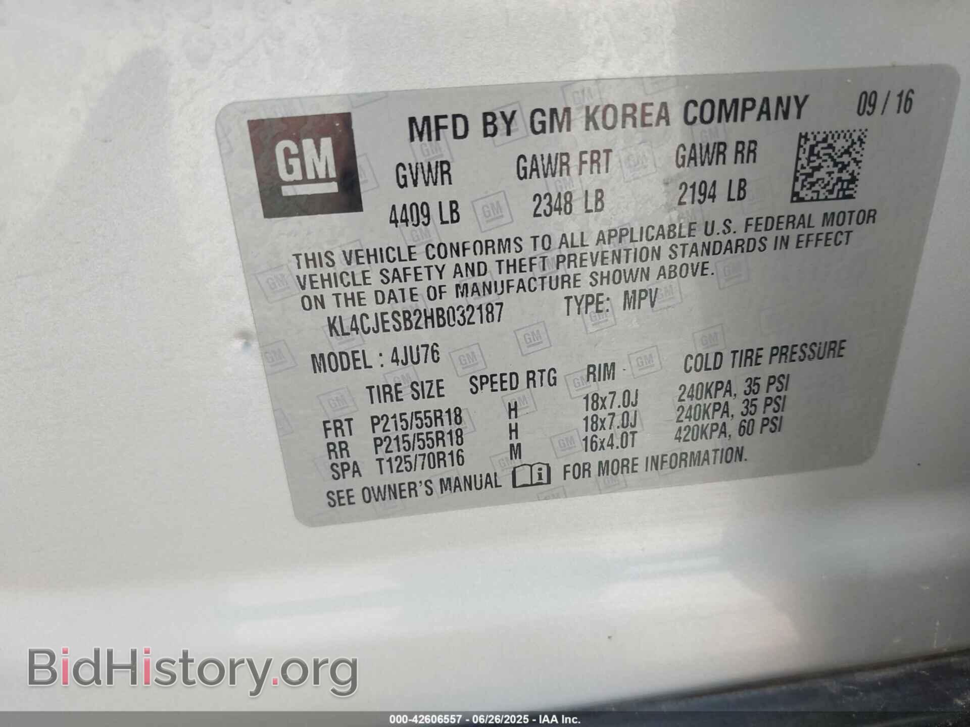 2017 BUICK ENCORE - VIN: KL4CJESB2HB032187 - Фото 9