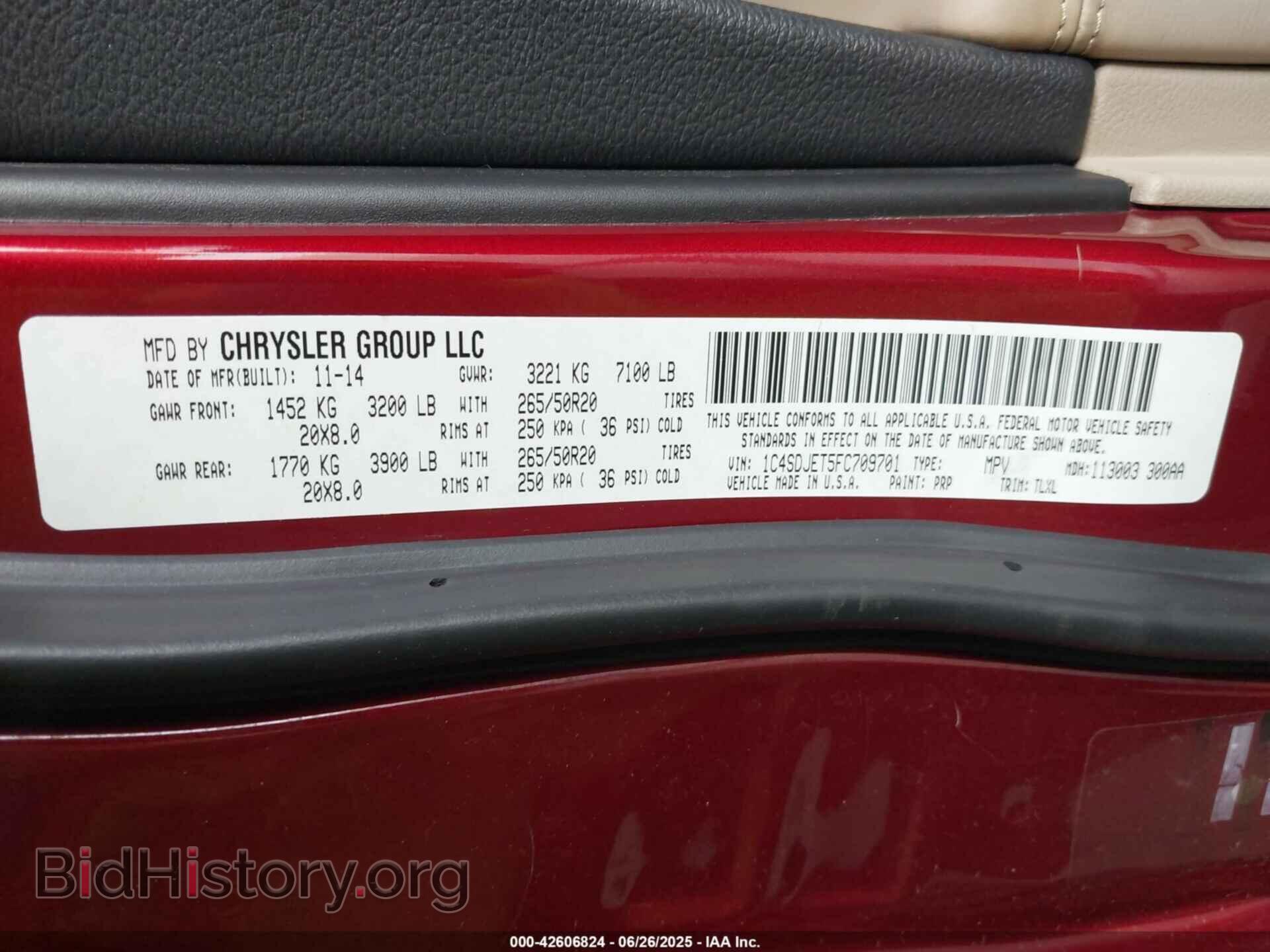 2015 DODGE DURANGO - VIN: 1C4SDJET5FC709701 - Photo 9